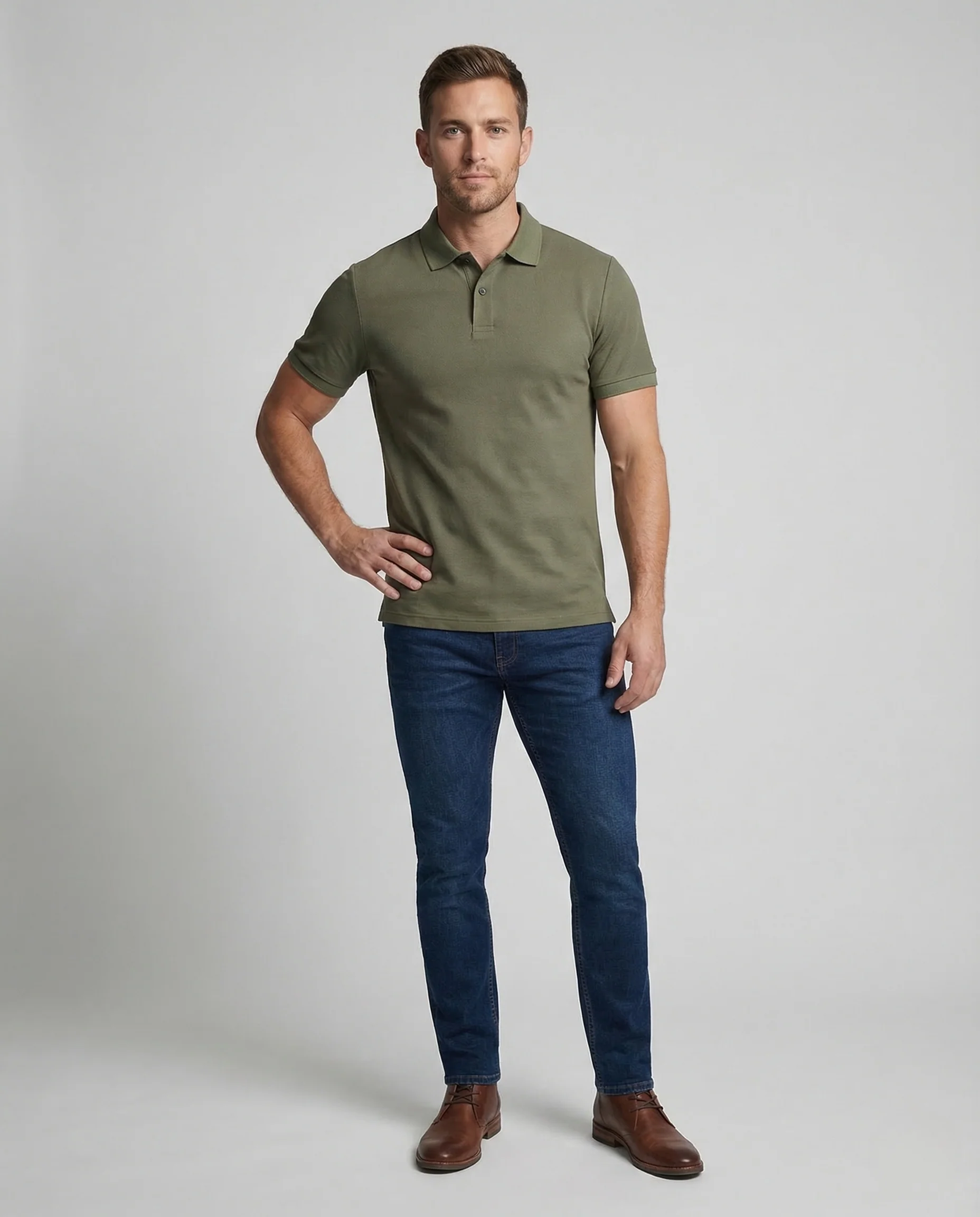 Herren Poloshirt Kurzarm Struktur
