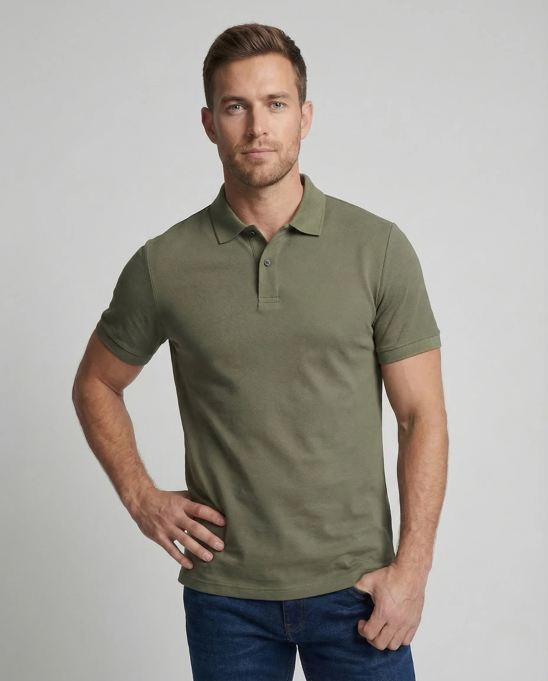 Herren Poloshirt Kurzarm Struktur - Image 2