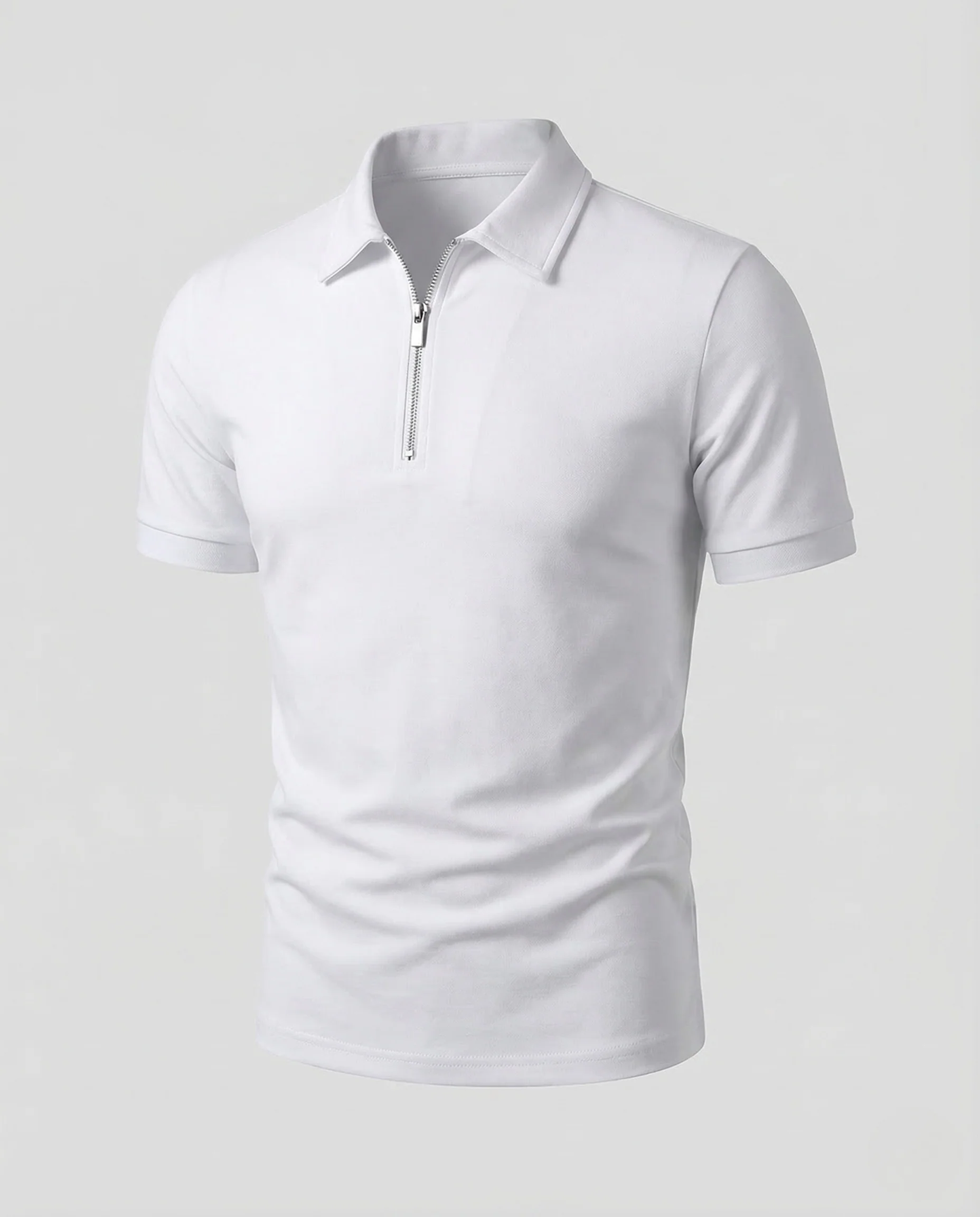 Herren Polo Kurzarm Reißverschluss Slim - Image 5