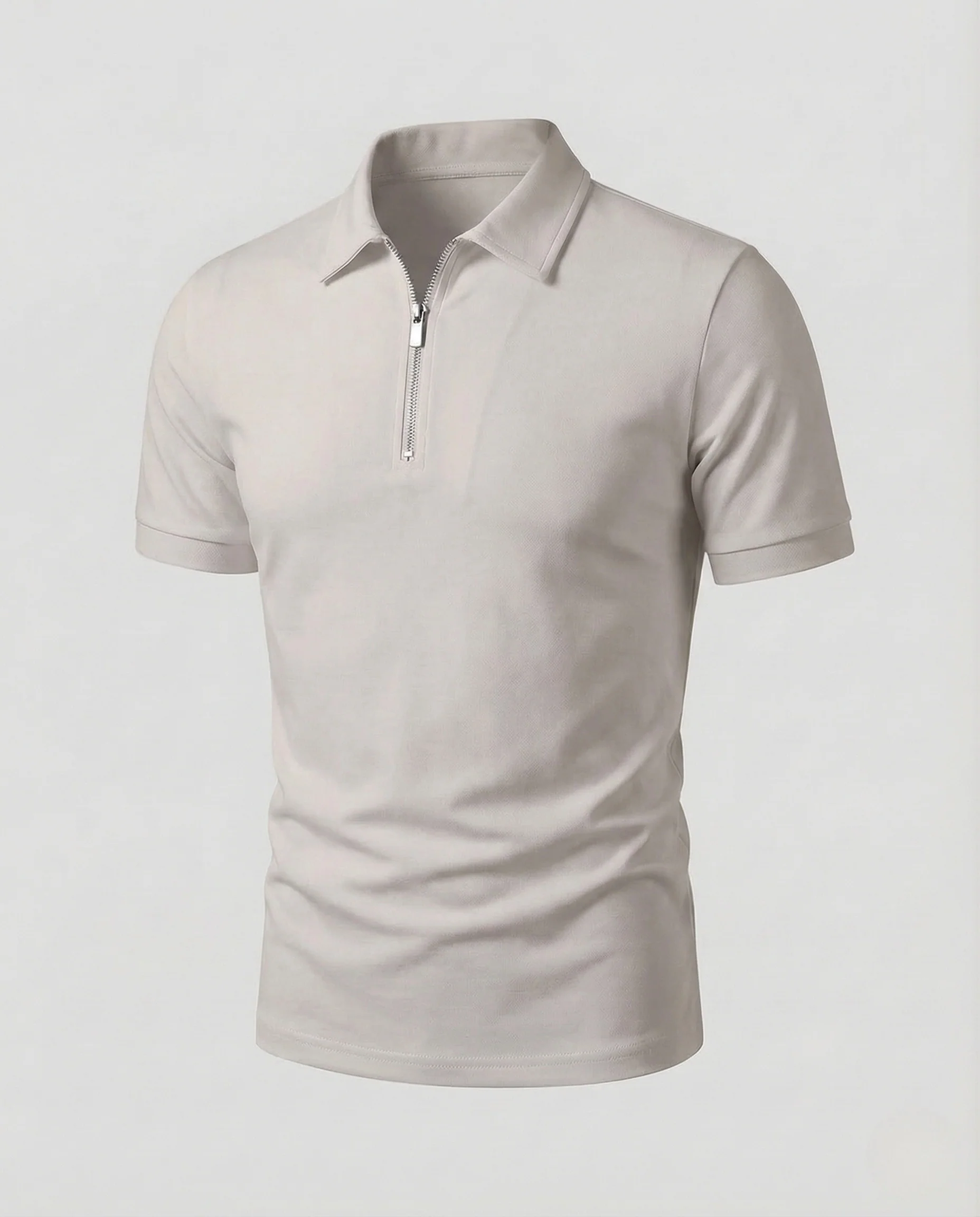 Herren Polo Kurzarm Reißverschluss Slim - Image 6