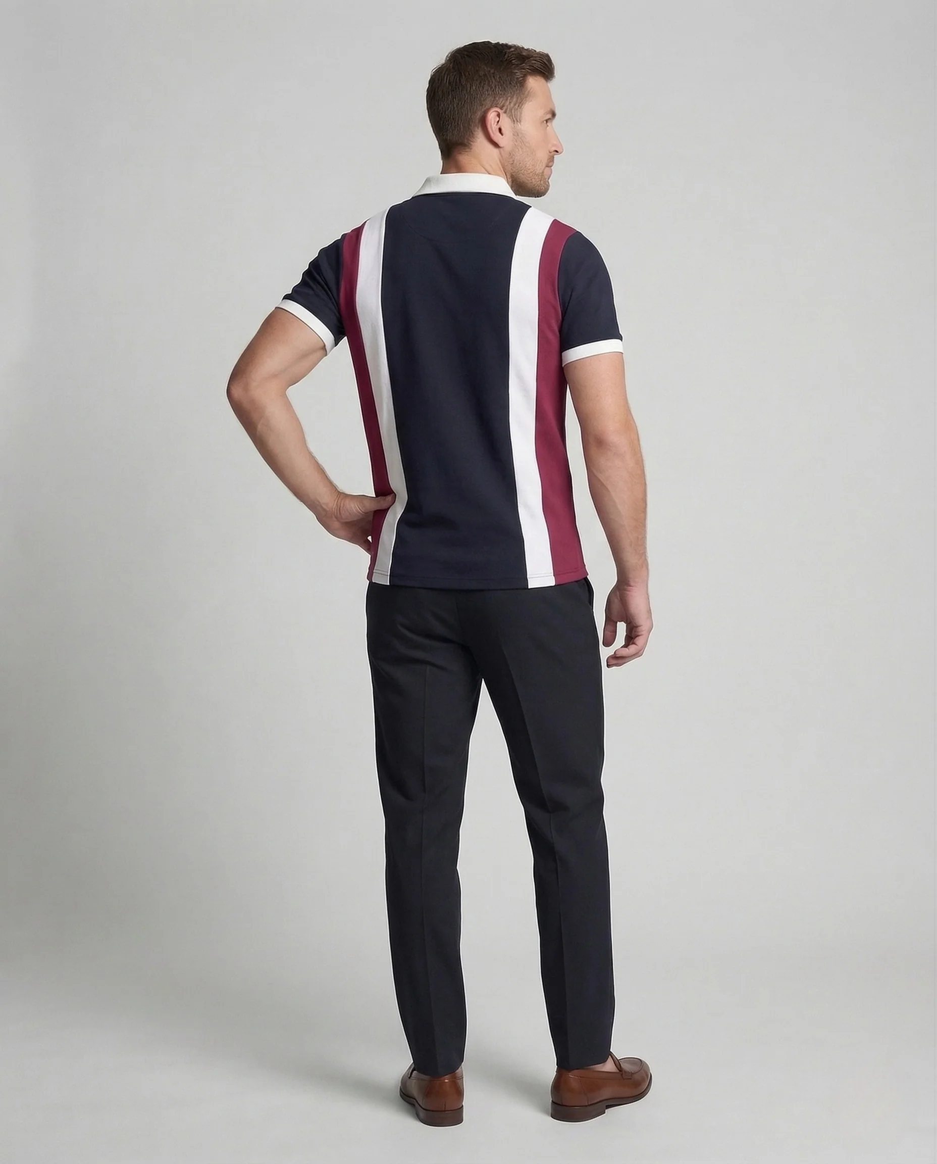 Herren Poloshirt Reißverschluss Logo - Image 4