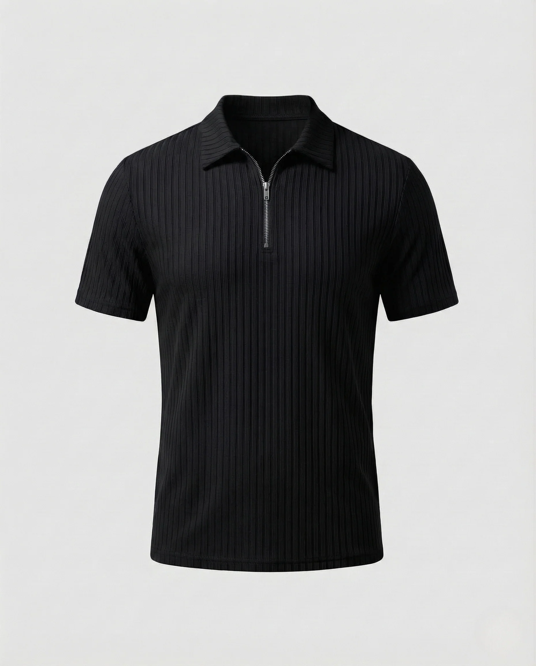Herren Poloshirt Stehkragen Reißverschluss - Image 6