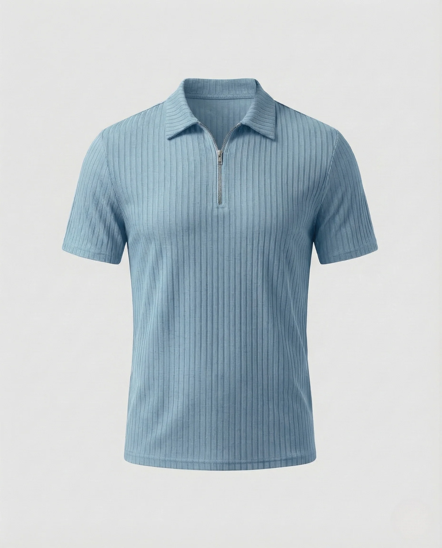 Herren Poloshirt Stehkragen Reißverschluss - Image 9