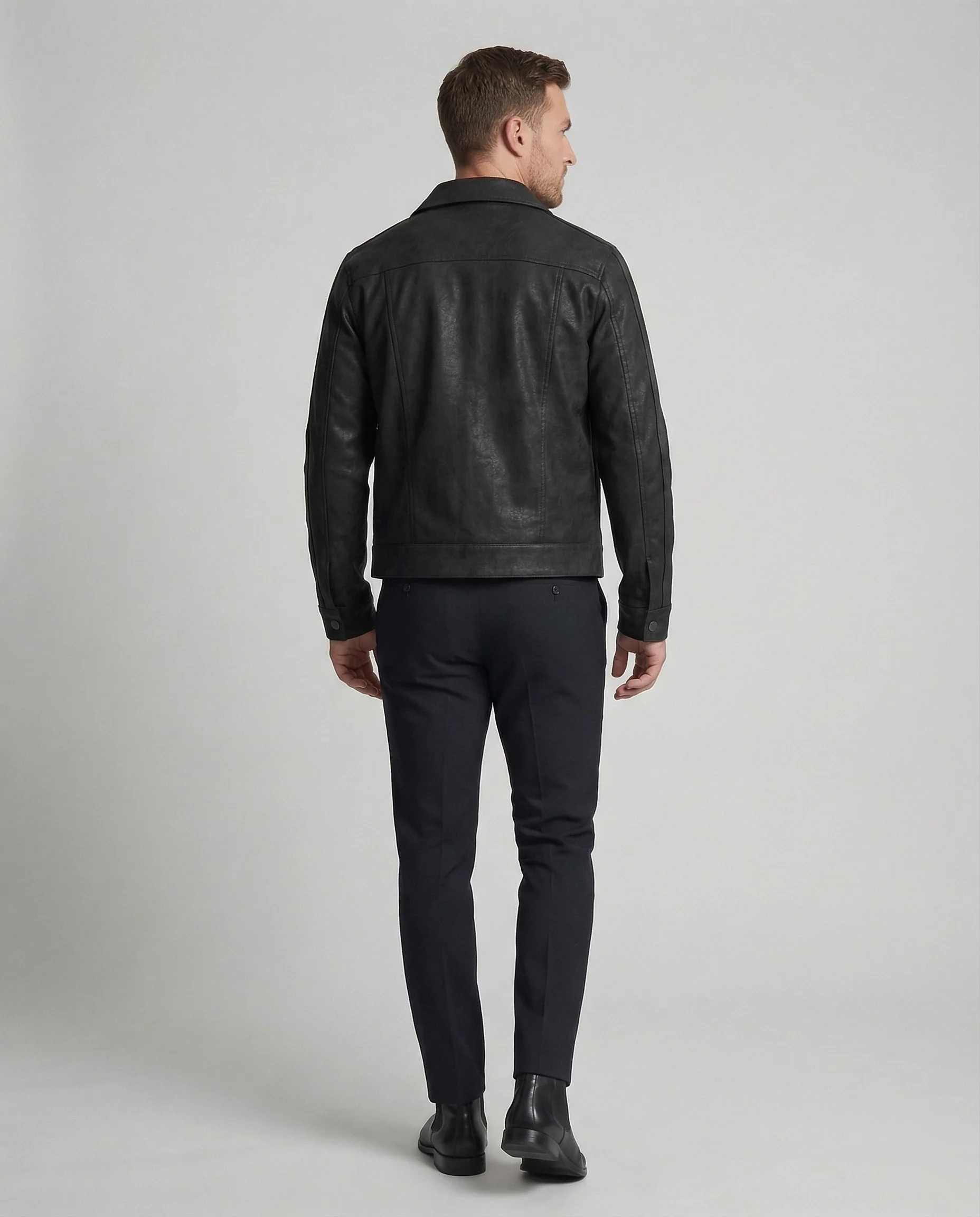 Herren Biker Lederjacke Kurz - Image 2