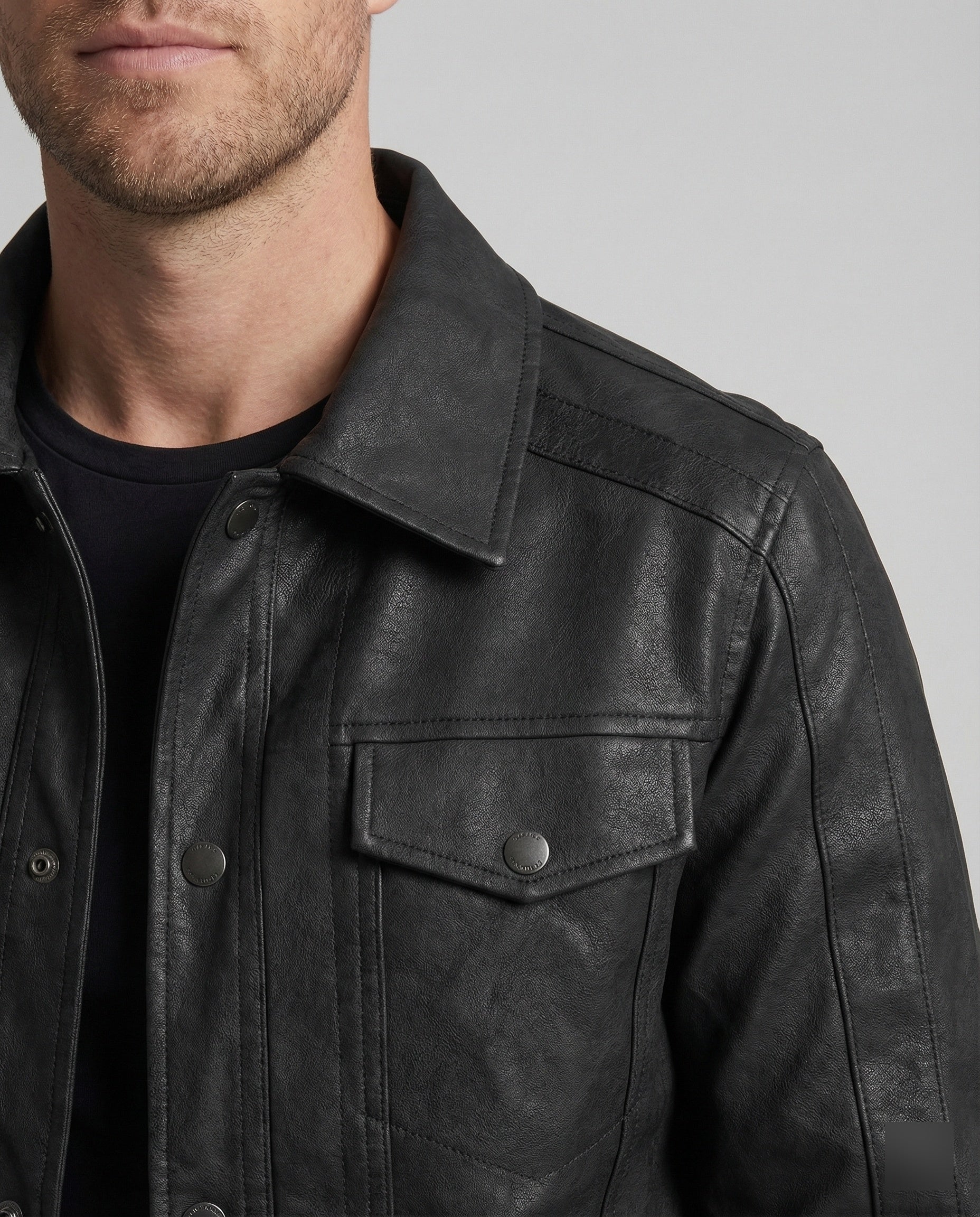 Herren Biker Lederjacke Kurz - Image 3