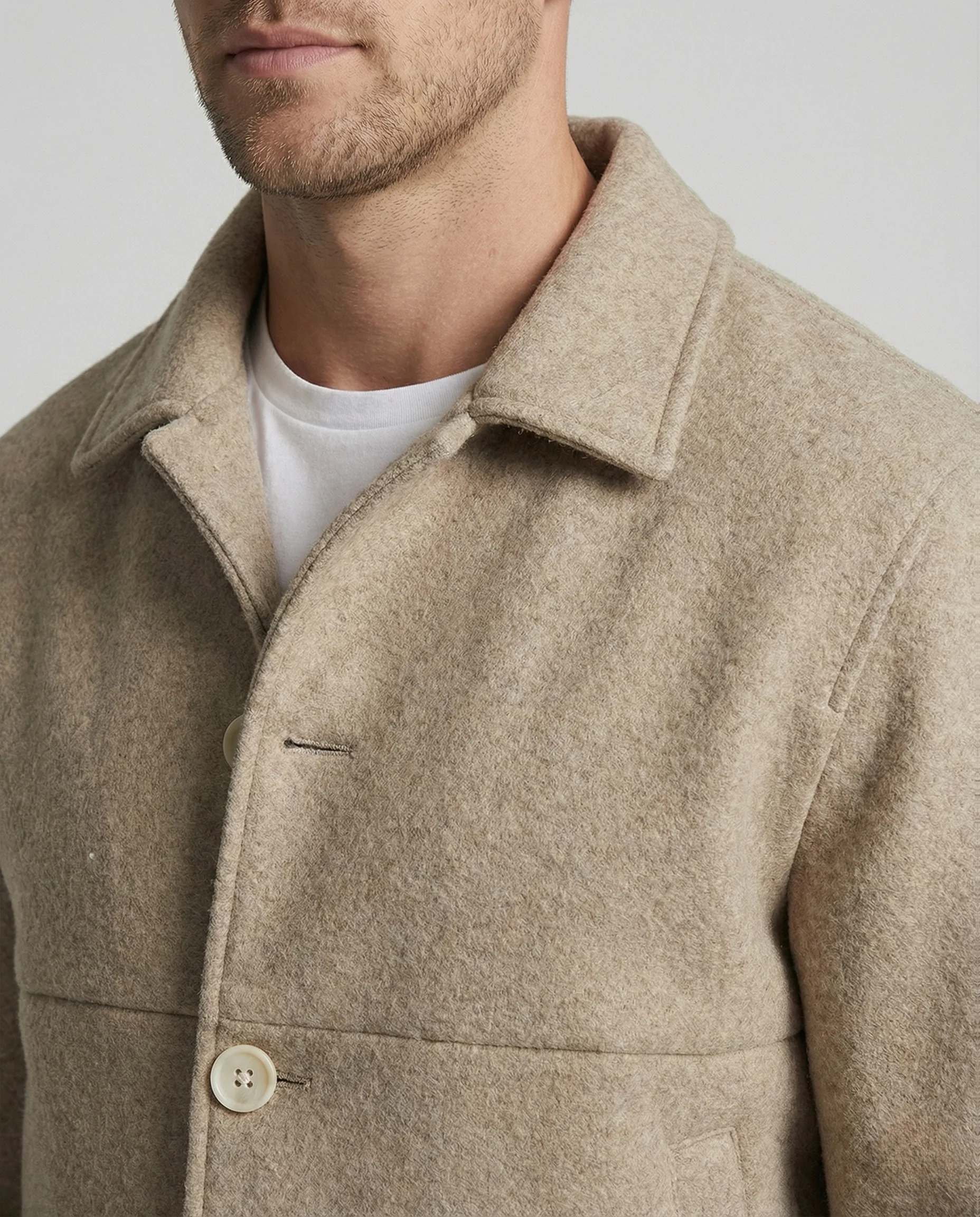 Wollmixjacke Kurz Mit Hemdkragen Herren - Image 4