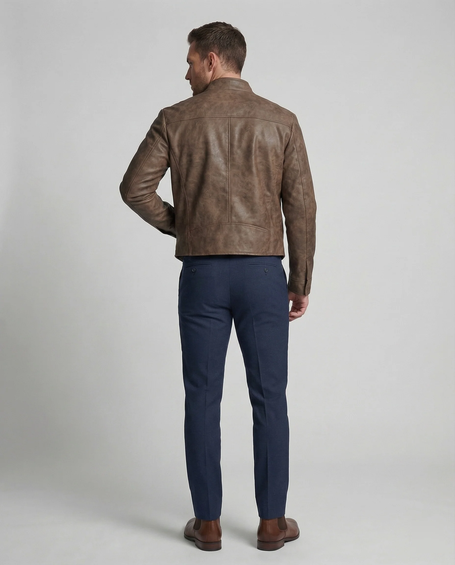 Herren Lederoptik Kurzjacke