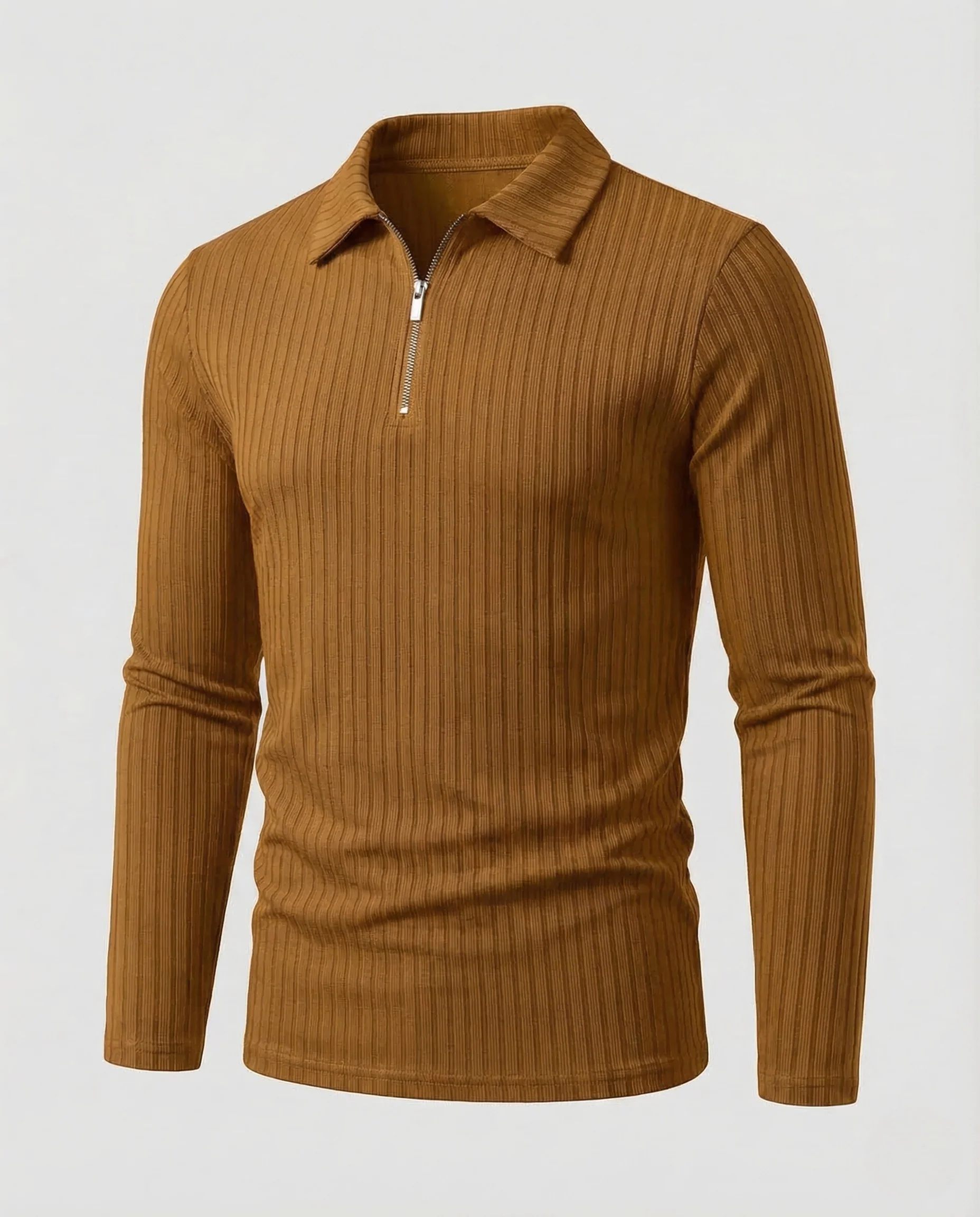 Herren Poloshirt Langarm Reißverschluss - Image 11