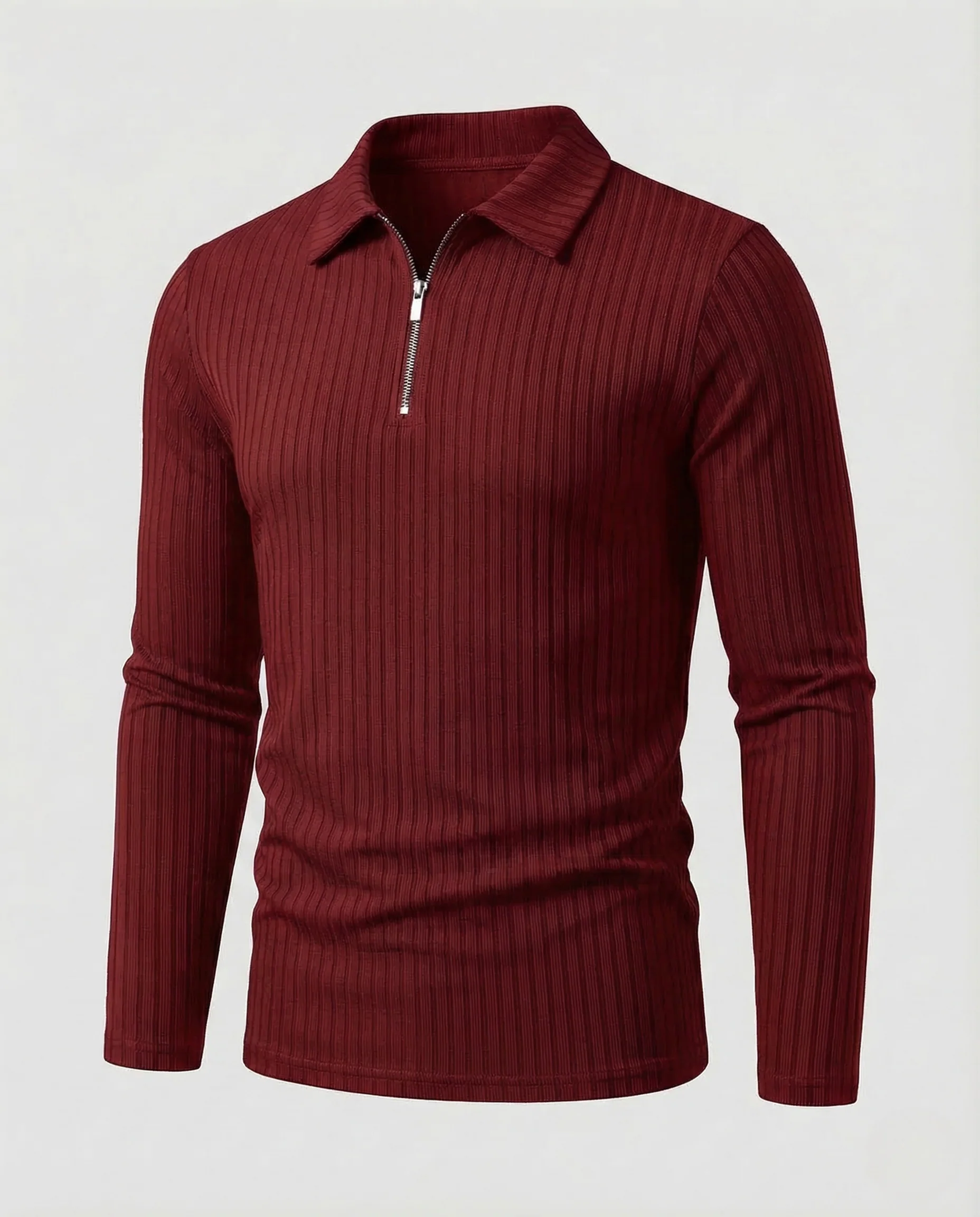 Herren Poloshirt Langarm Reißverschluss - Image 15