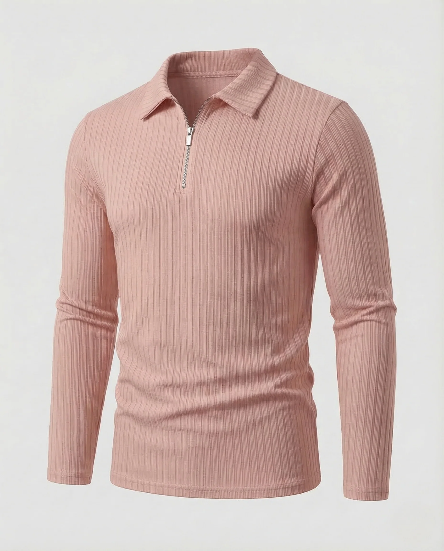 Herren Poloshirt Langarm Reißverschluss - Image 17