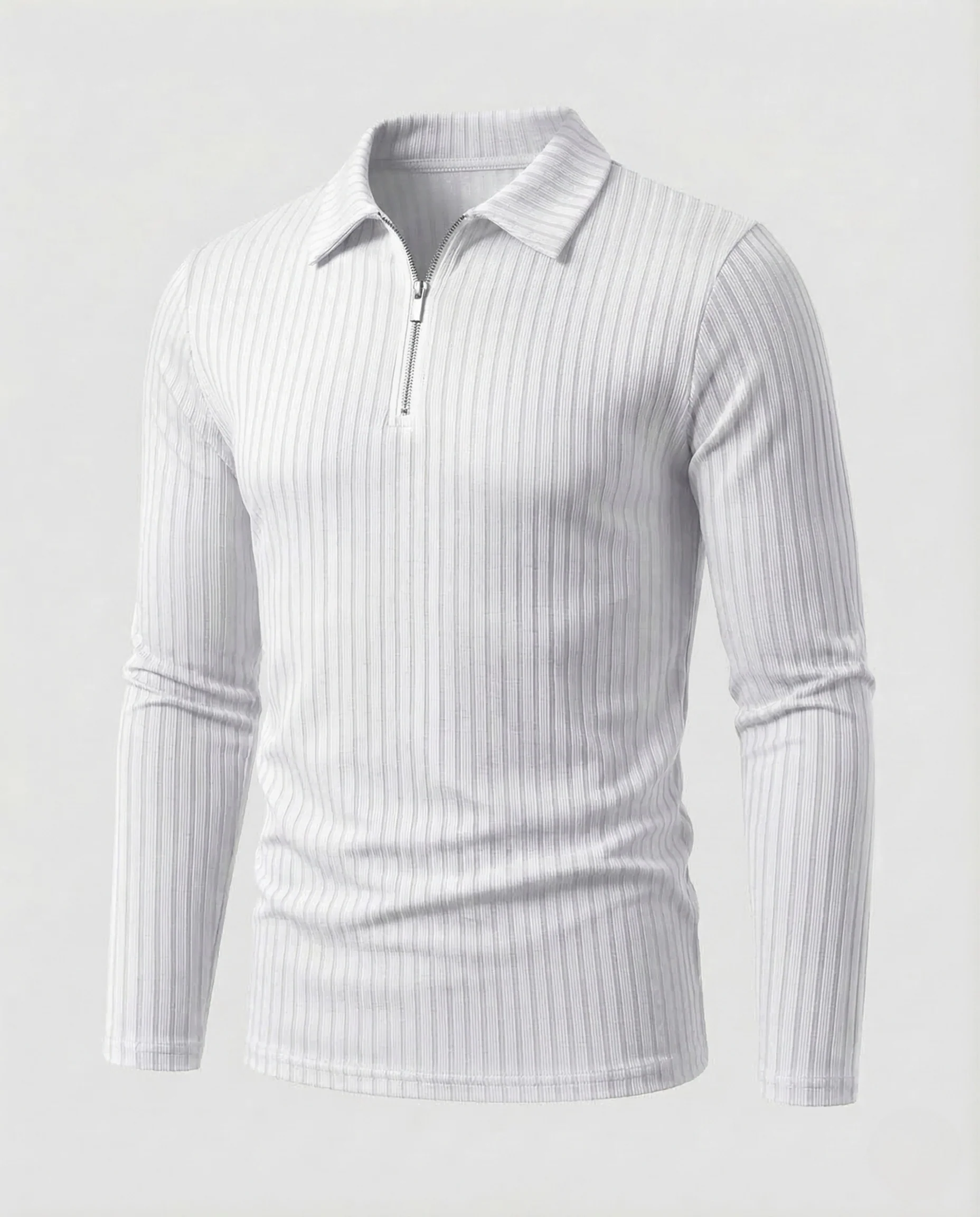 Herren Poloshirt Langarm Reißverschluss - Image 19