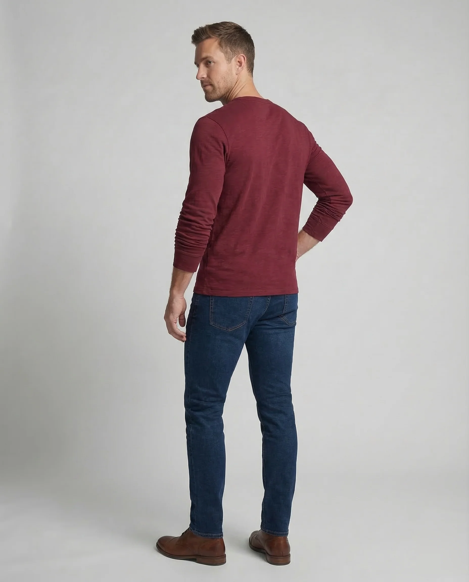 Herren Henleyshirt Langarm - Image 4