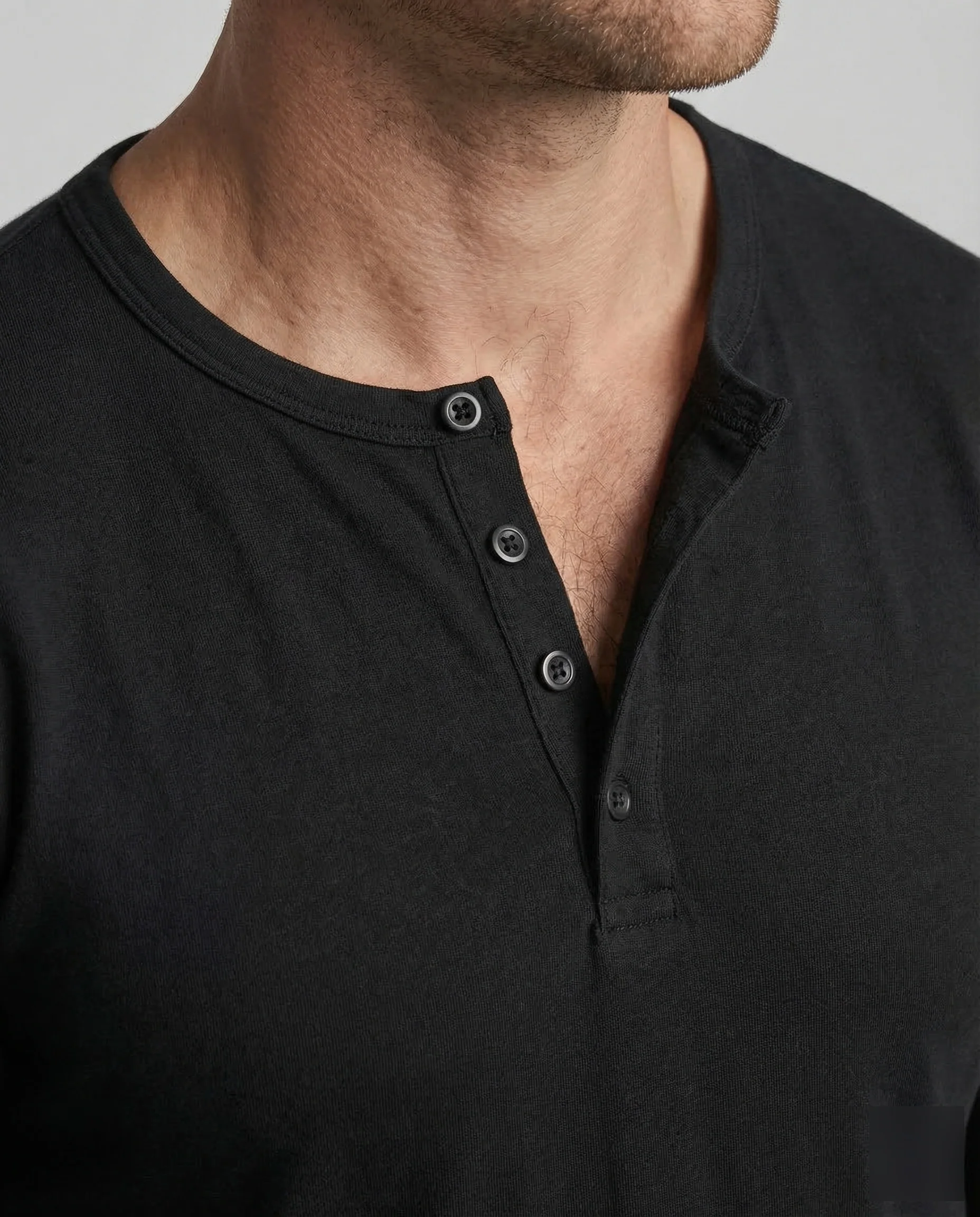 Herren Henleyshirt Langarm - Image 3