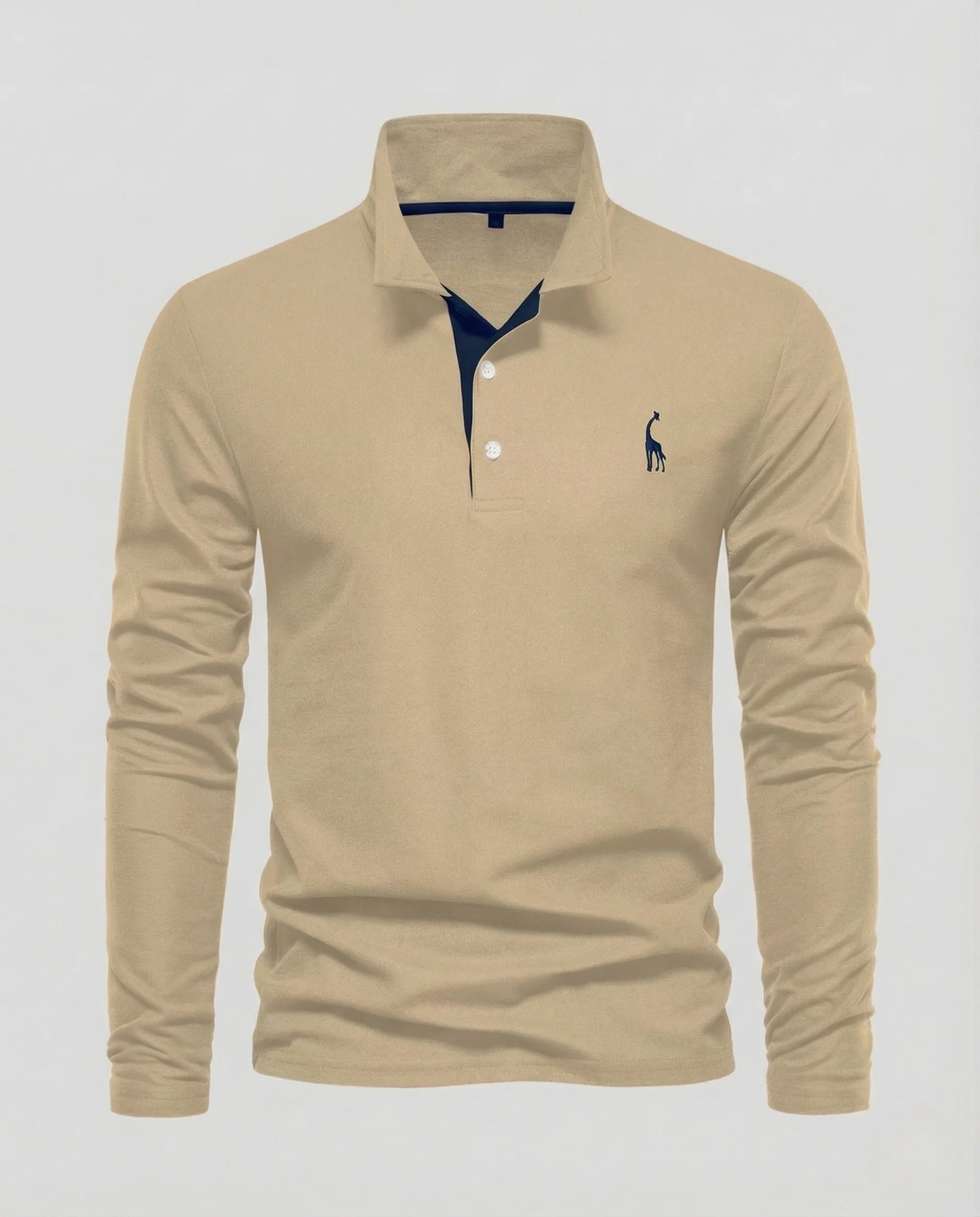 Herren Langarm Polo Baumwollpiqué Kentkragen Logo - Image 11