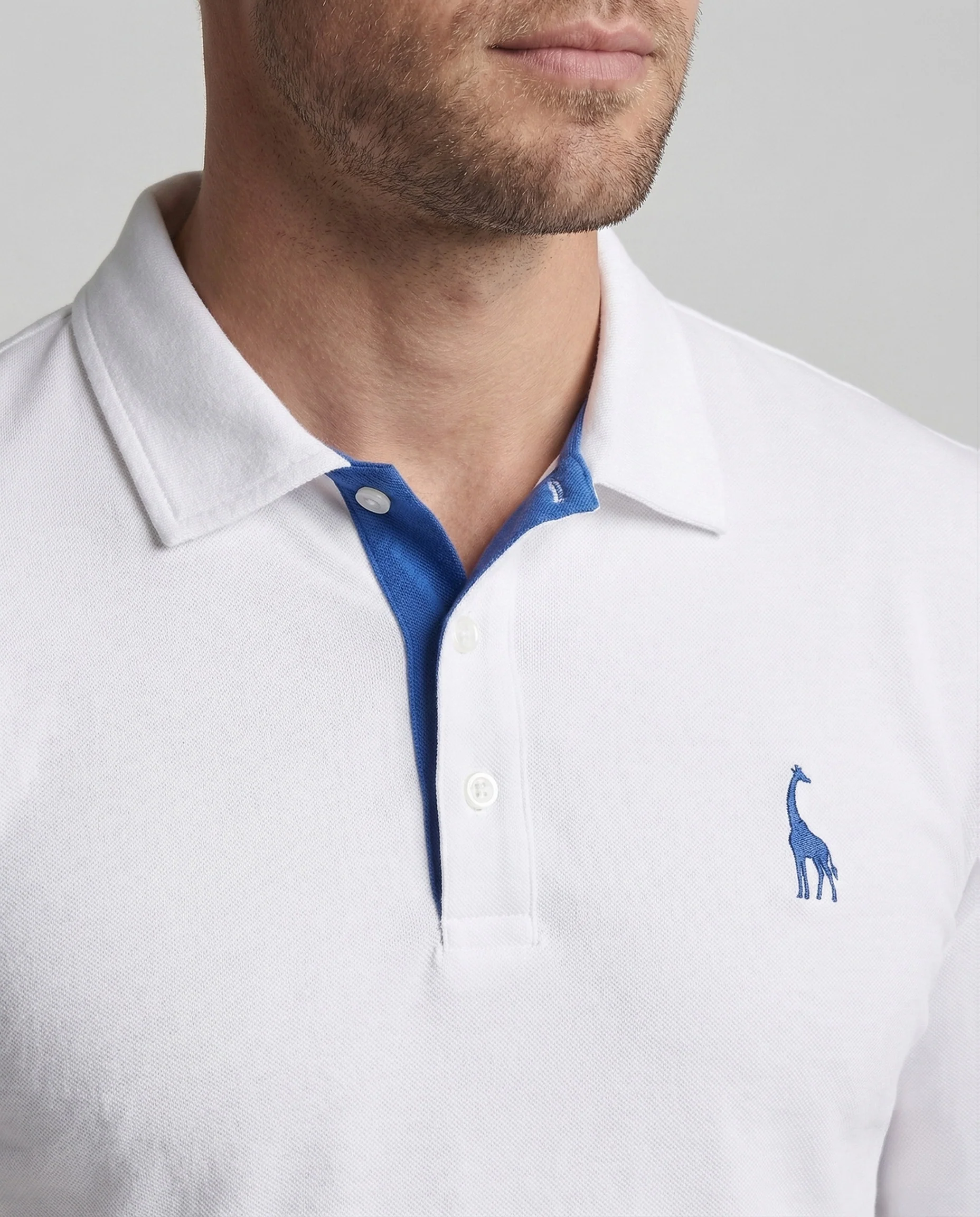 Herren Langarm Polo Baumwollpiqué Kentkragen Logo - Image 3