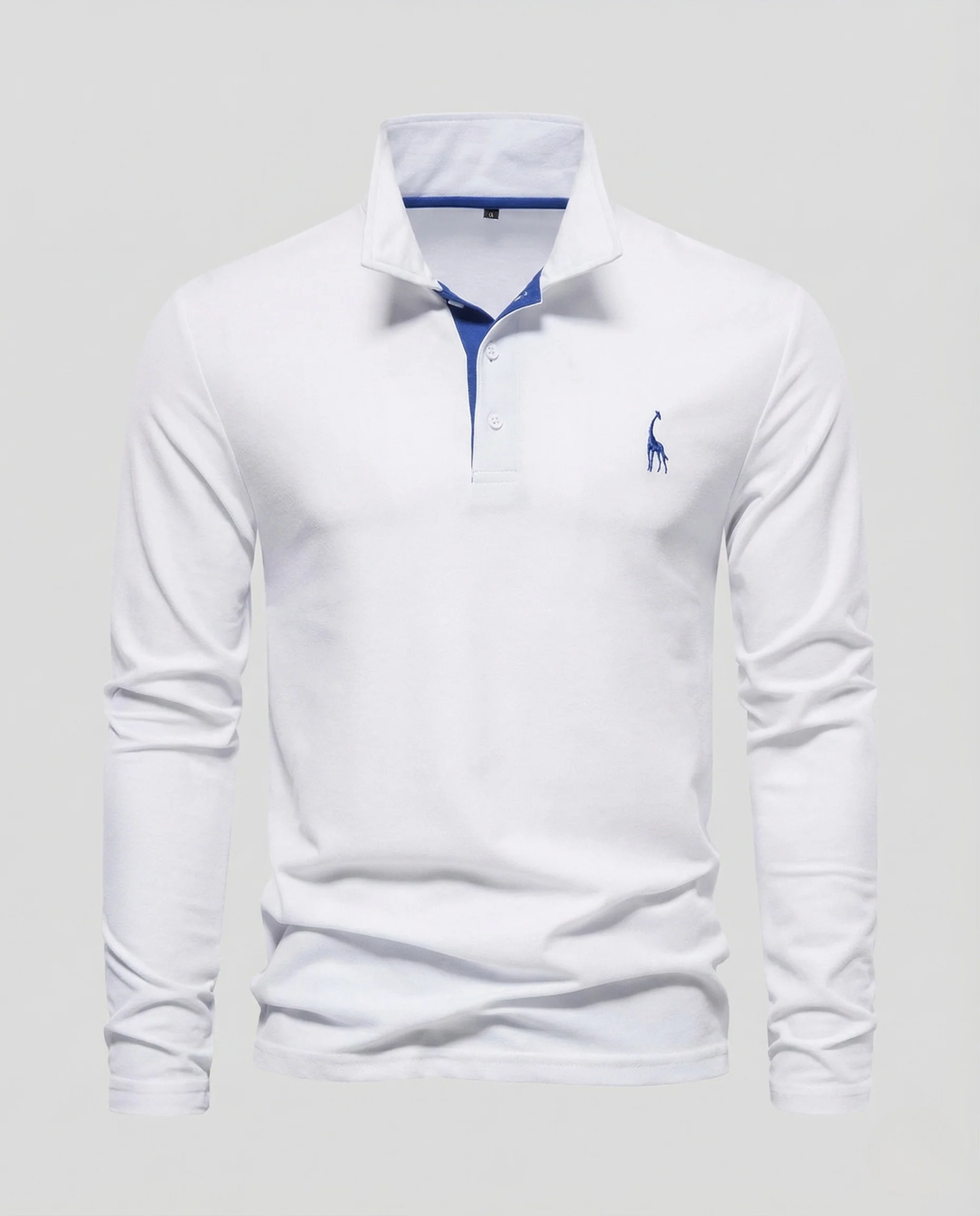 Herren Langarm Polo Baumwollpiqué Kentkragen Logo - Image 5