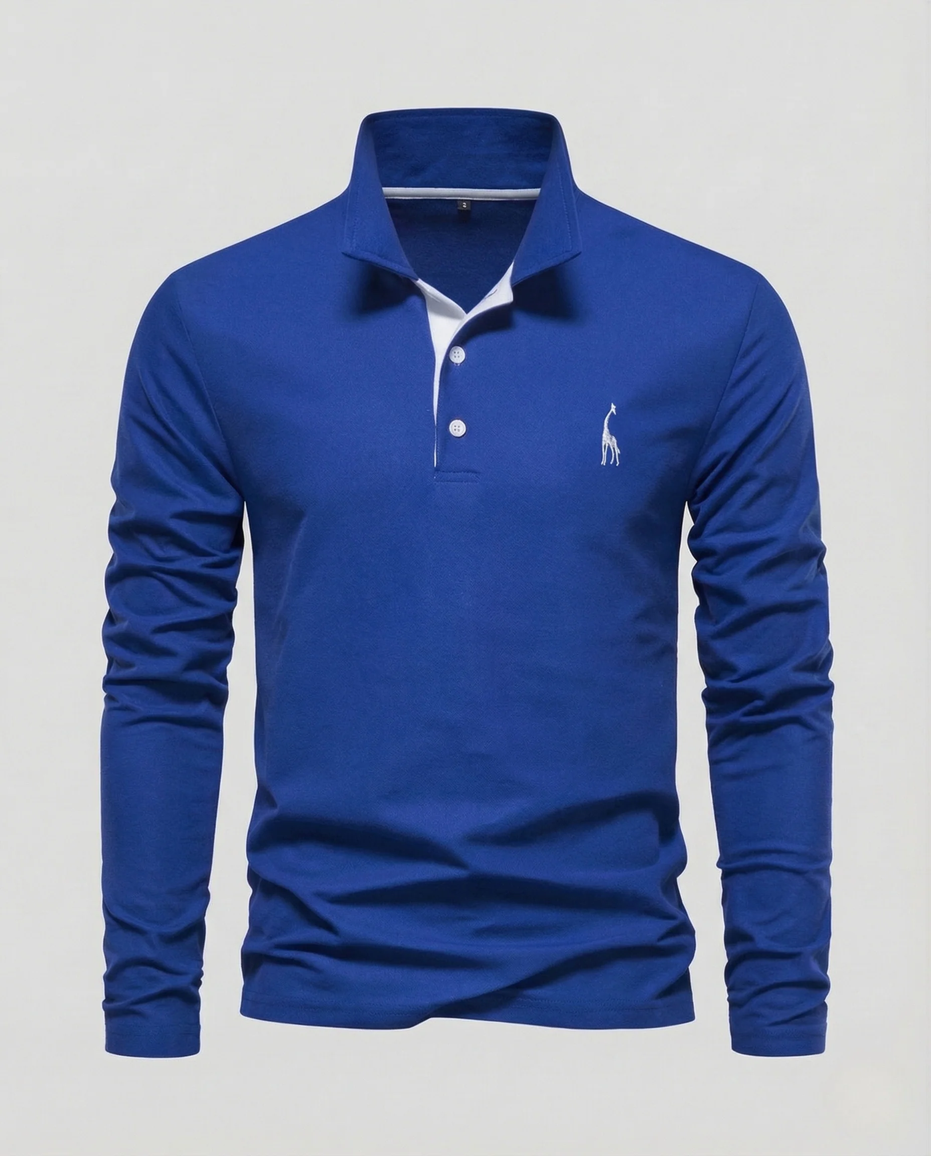 Herren Langarm Polo Baumwollpiqué Kentkragen Logo - Image 6