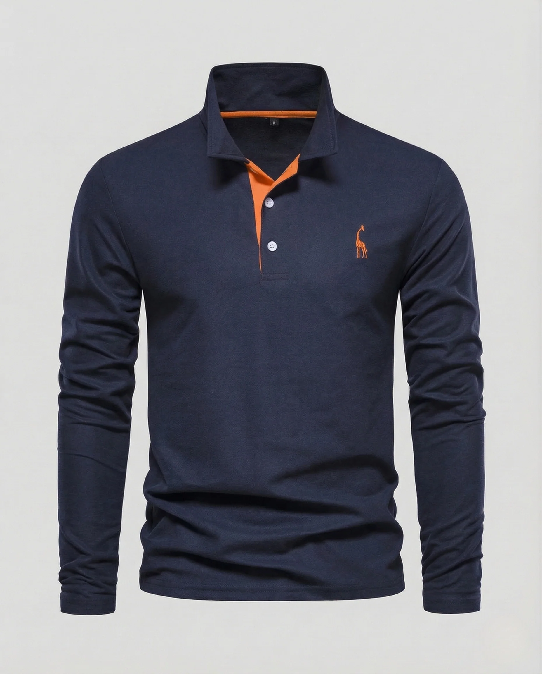 Herren Langarm Polo Baumwollpiqué Kentkragen Logo - Image 7