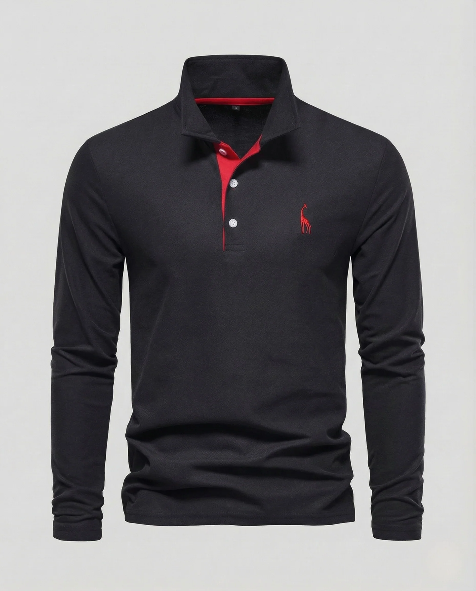 Herren Langarm Polo Baumwollpiqué Kentkragen Logo - Image 8