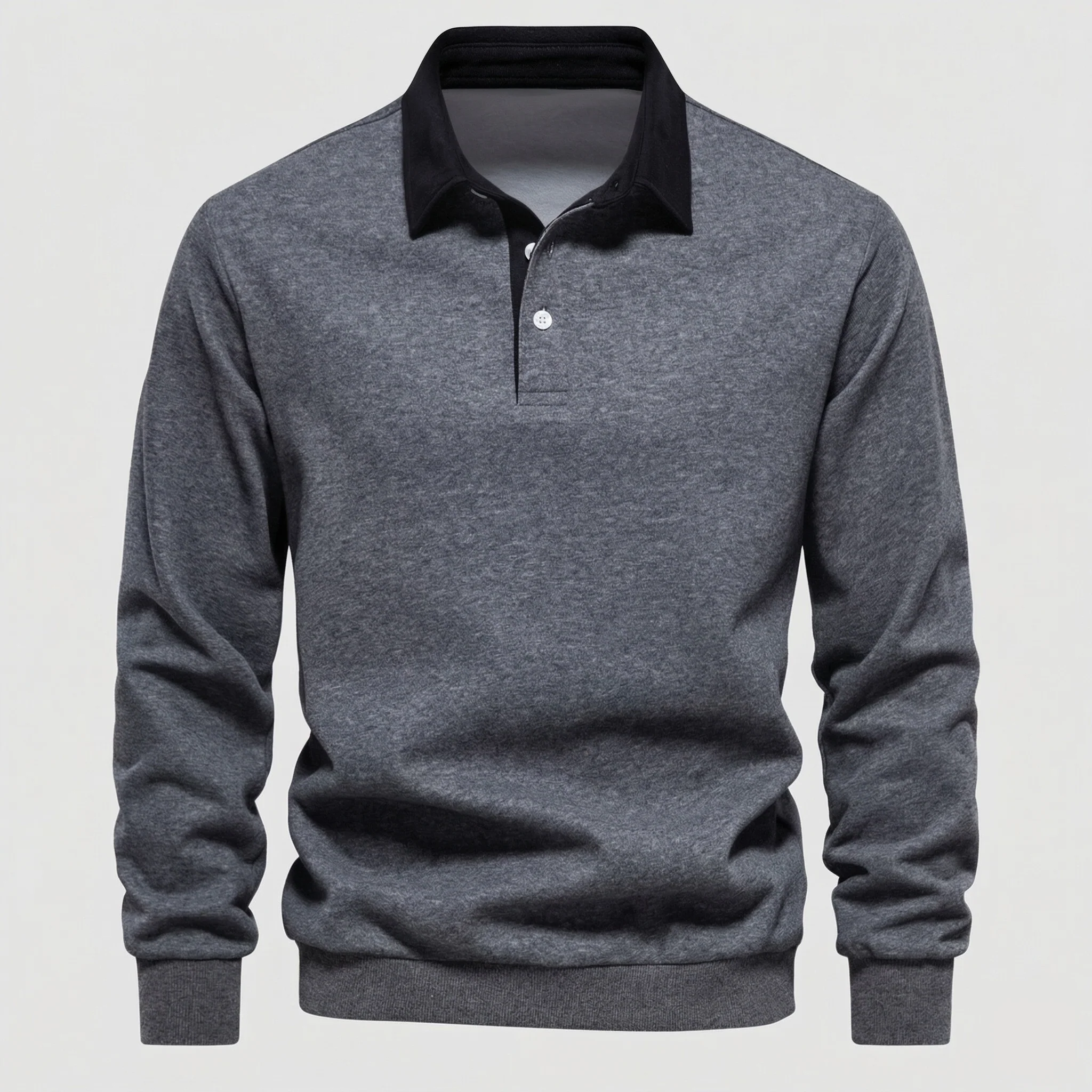 Herren Poloshirt Langarm Kontrastkragen - Image 11