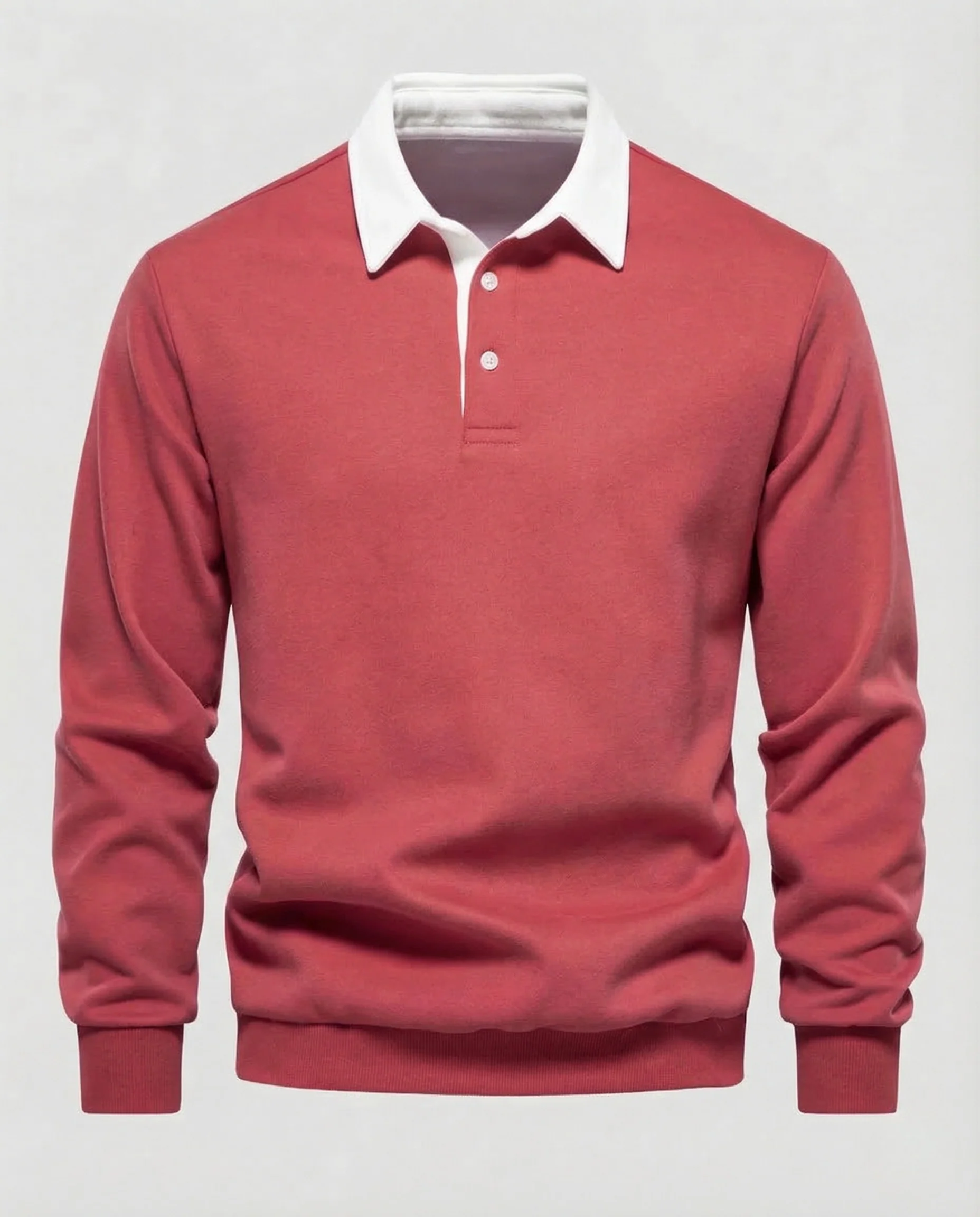 Herren Poloshirt Langarm Kontrastkragen - Image 8