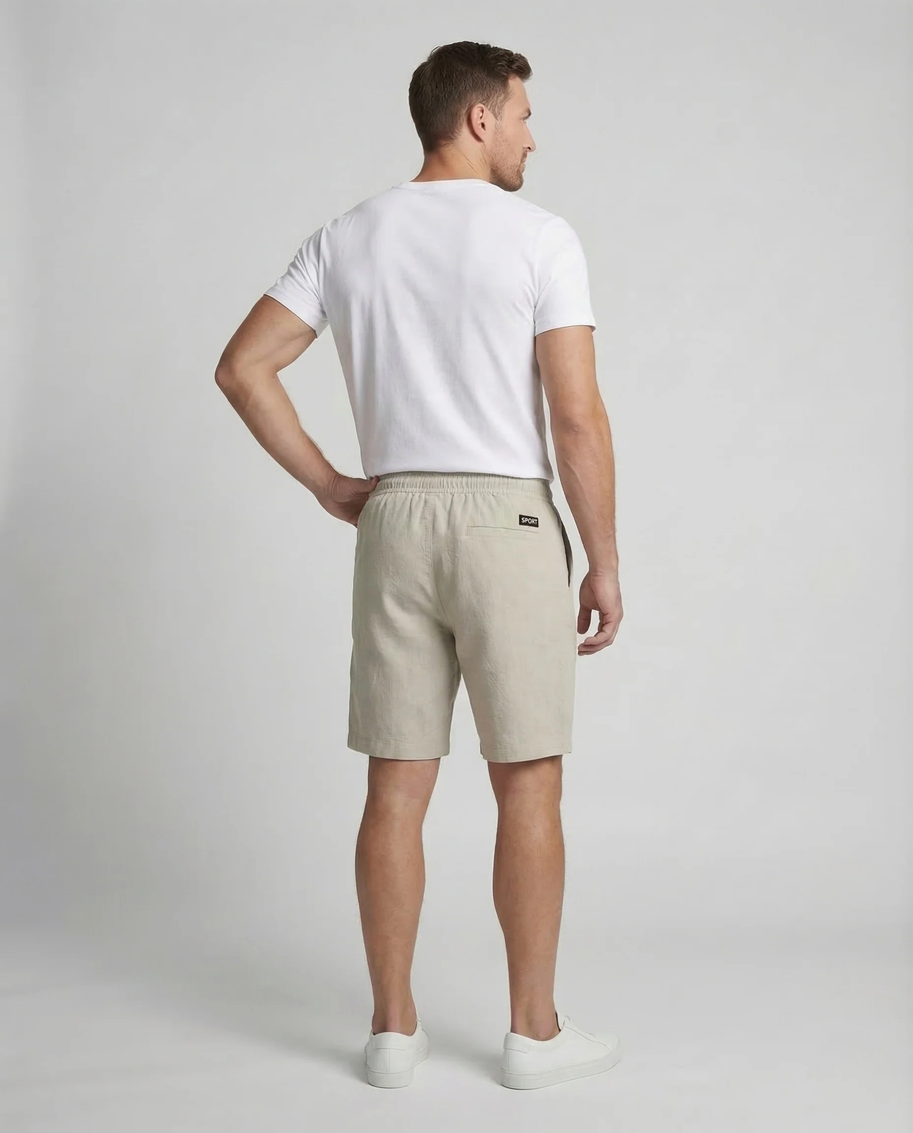 Herren Bermuda Baumwollmix Elastikbund - Image 4
