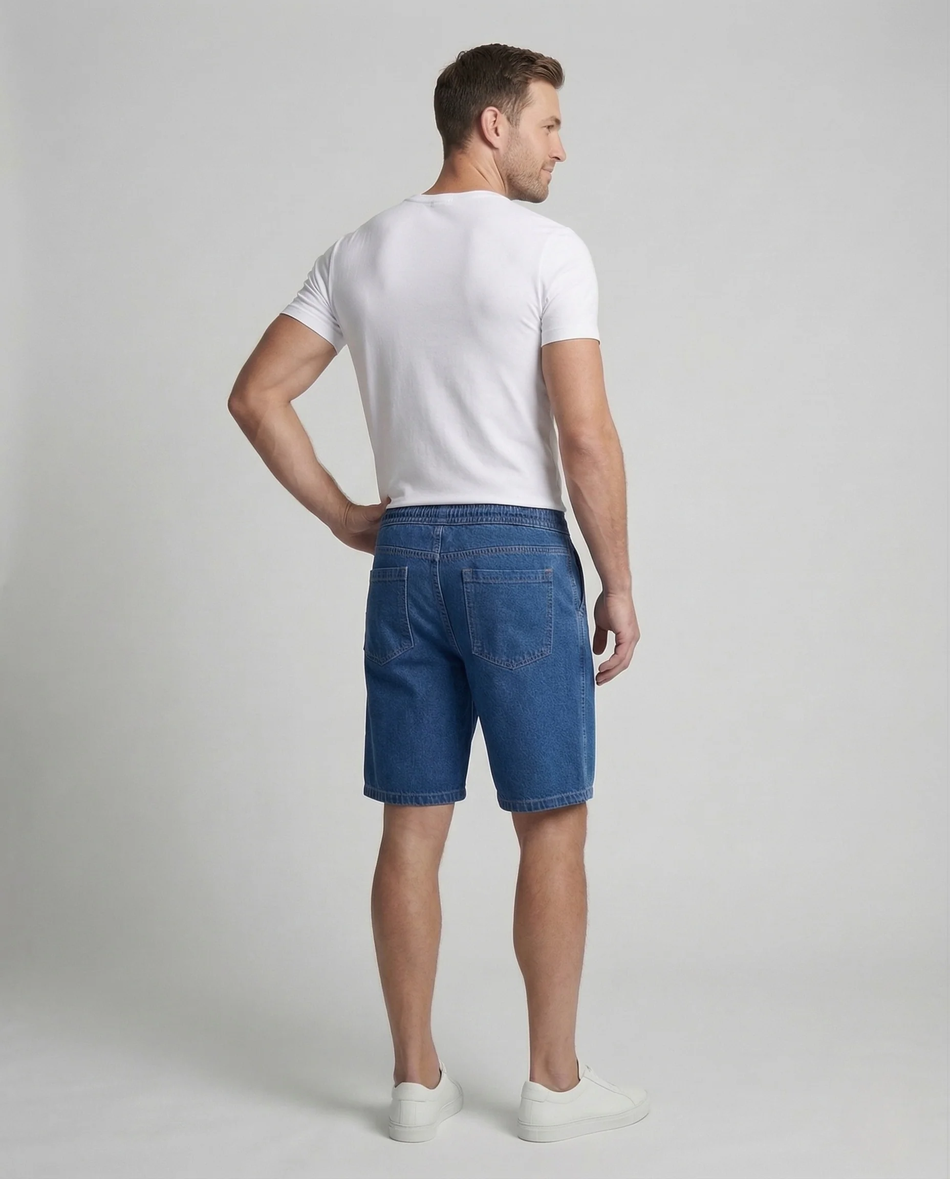 Herren Denim Shorts Tunnelzug - Image 4