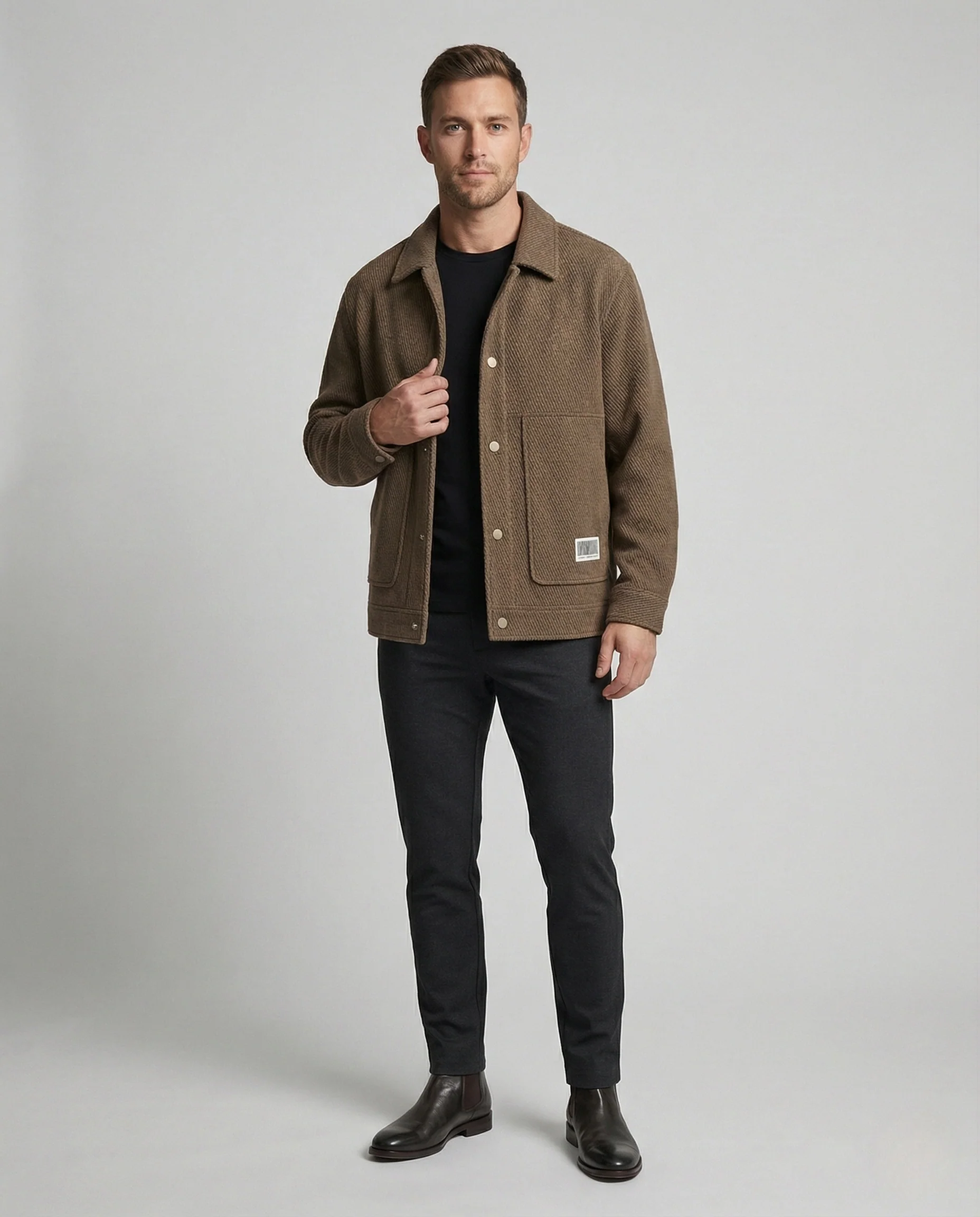 Freizeitkleidung Herren Hemdjacke Waffel