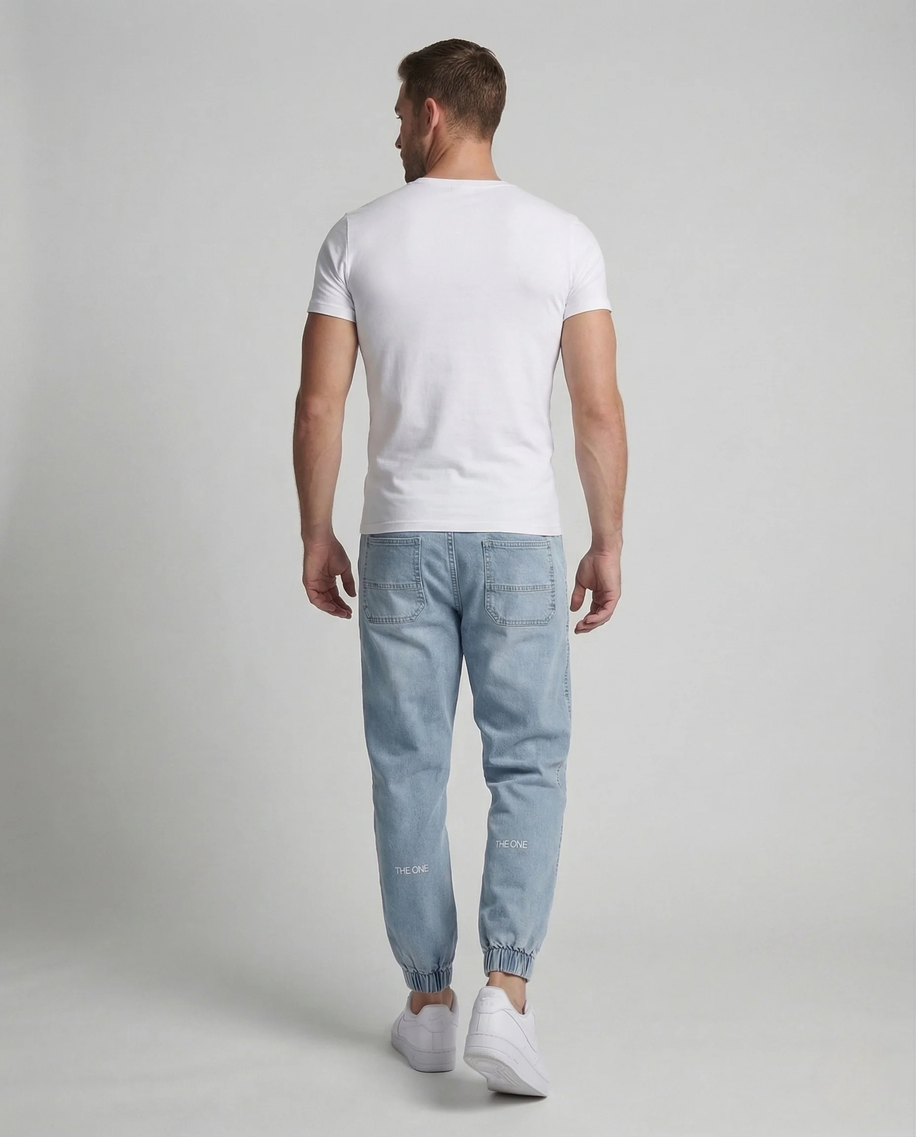 Herren Jeans Jogginghose mit Patch & Knieverstärkung - Image 4