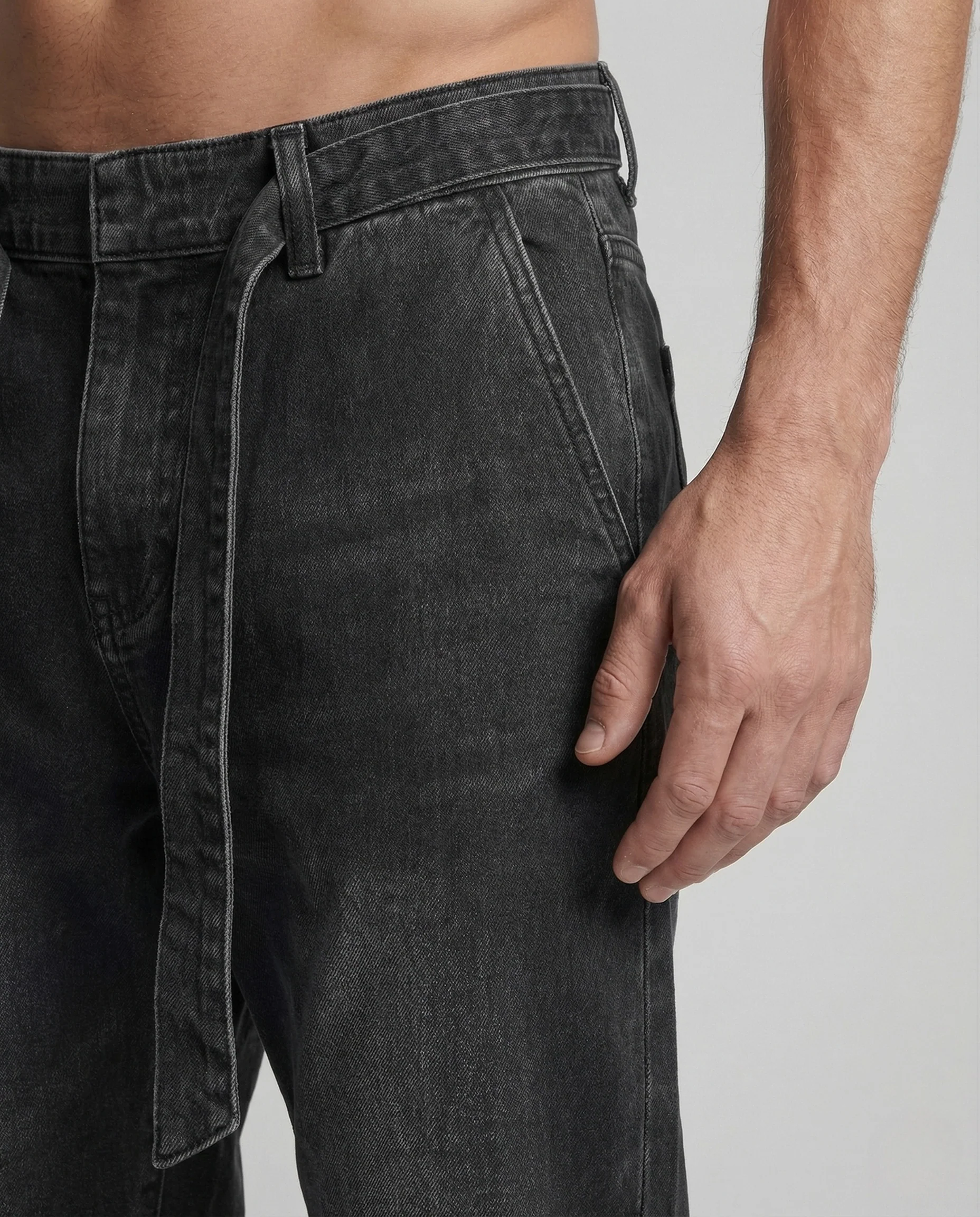 Herren Jeanshose Tapered Fit mit Elastischem Bund und Kordelzug - Image 3