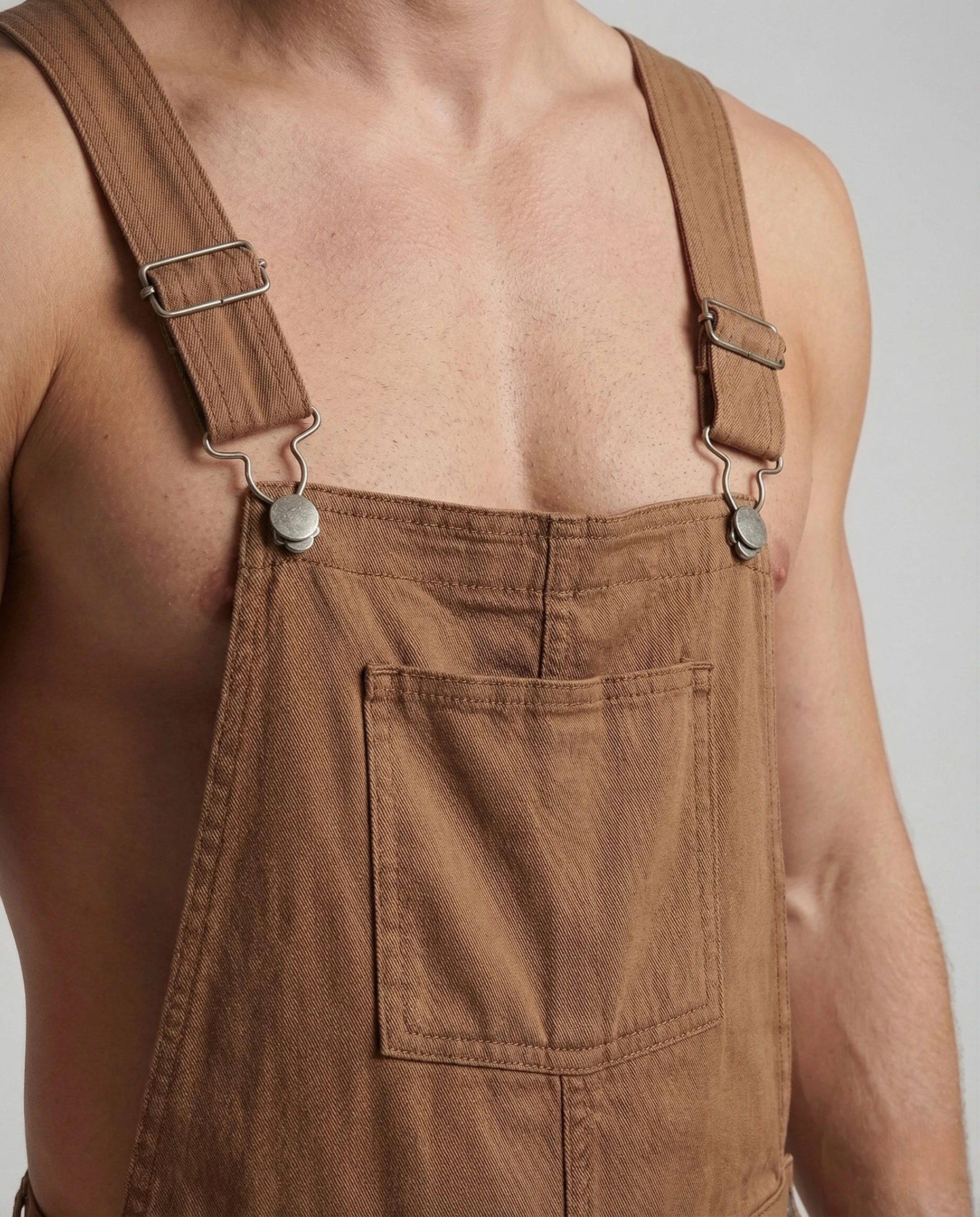 Herren Latzshorts Baumwollmix Verstellbare Träger - Image 2