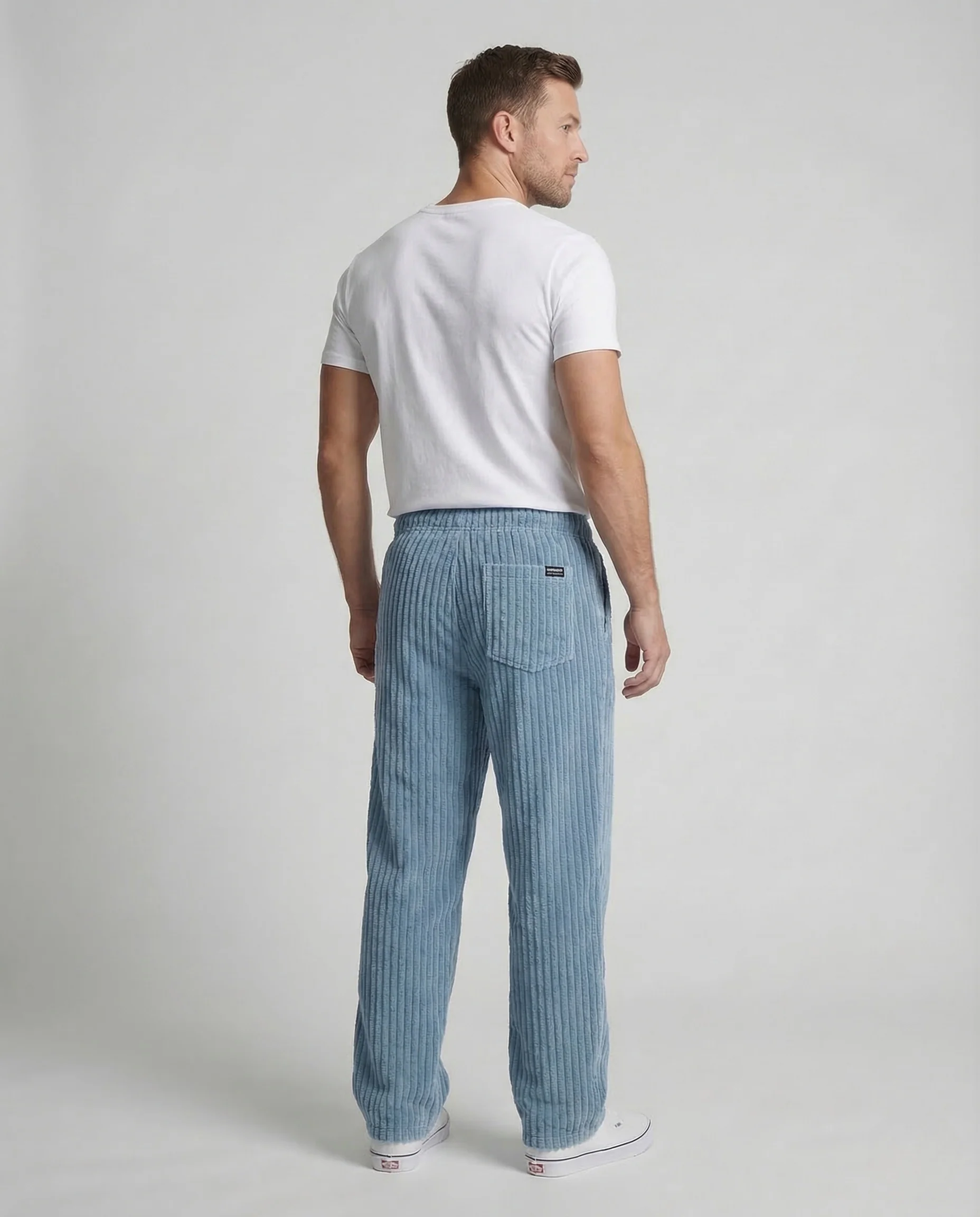 Herren Velours Hose Weit Elastikbund - Image 4