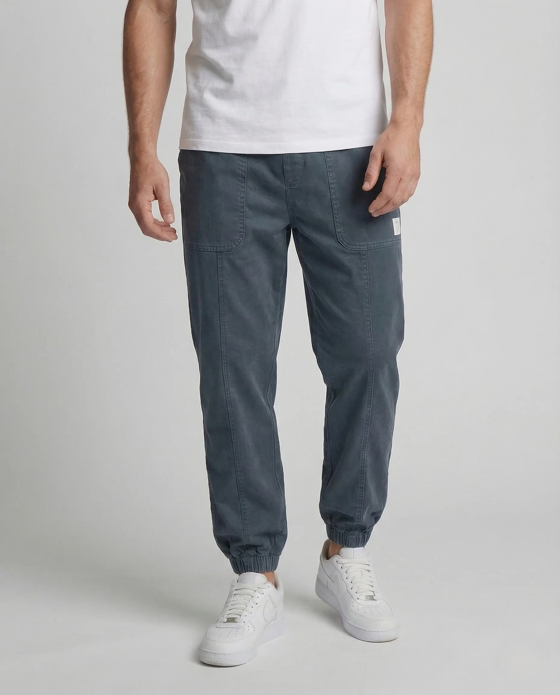 Herren Jogginghose Slim Baumwollmix Cargo Taschen - Image 2