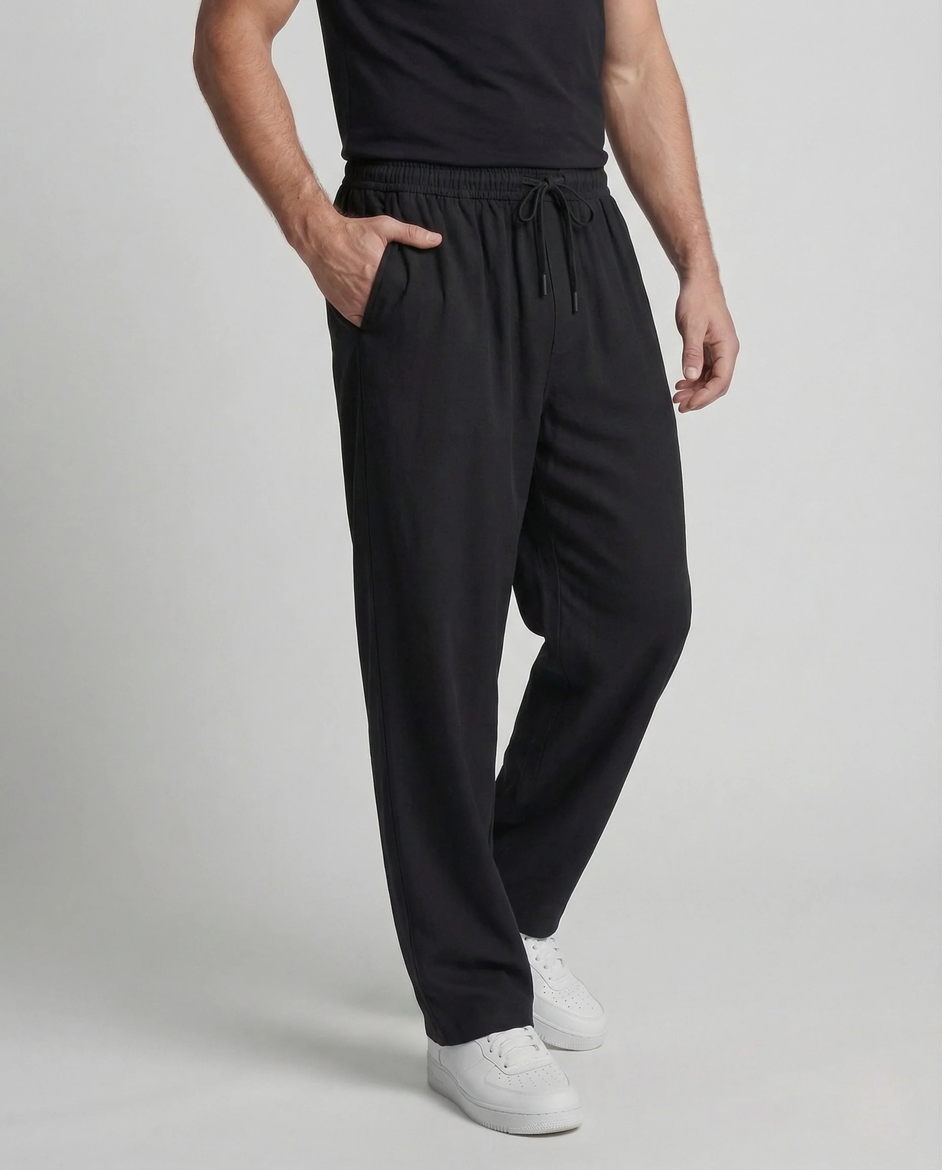 Herren Freizeit Hose Weit mit Elastischem Bund - Image 2
