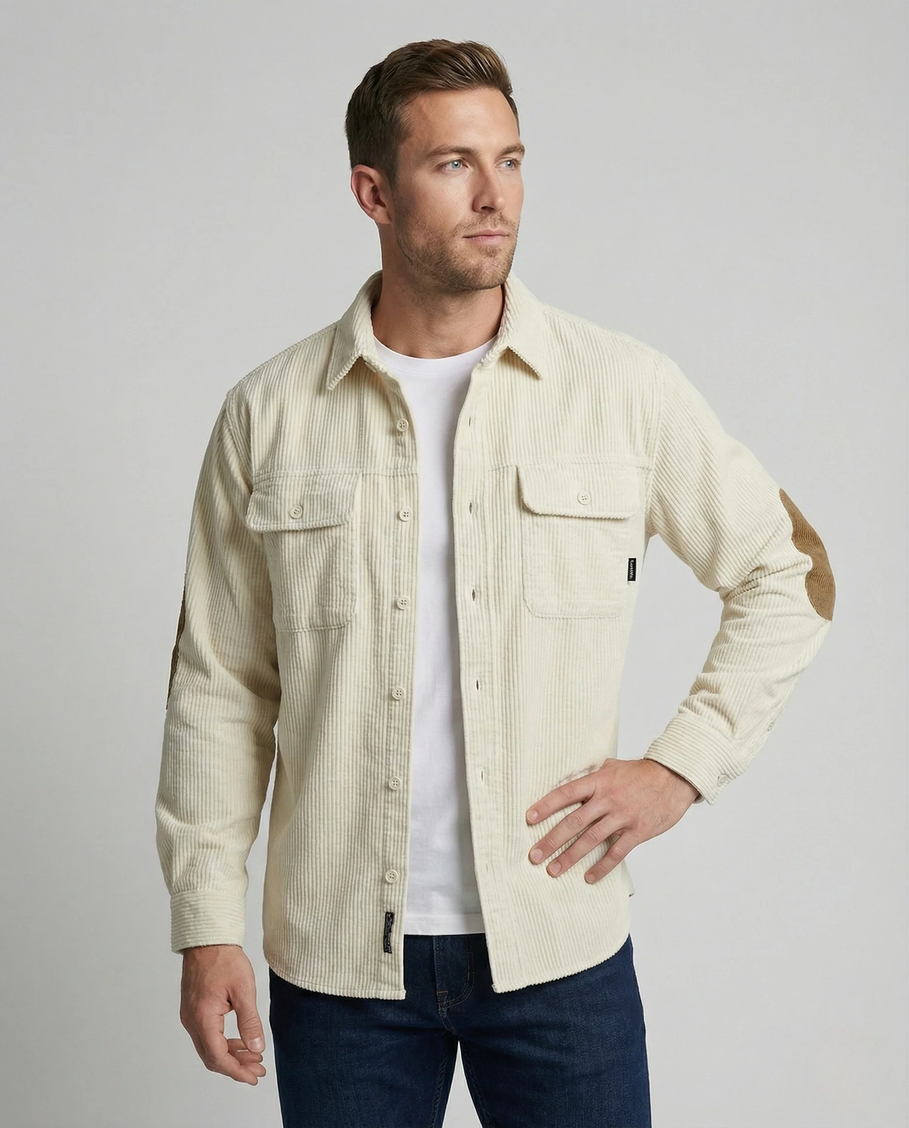 Cordhemd Oversize Mit Brusttaschen Herren
