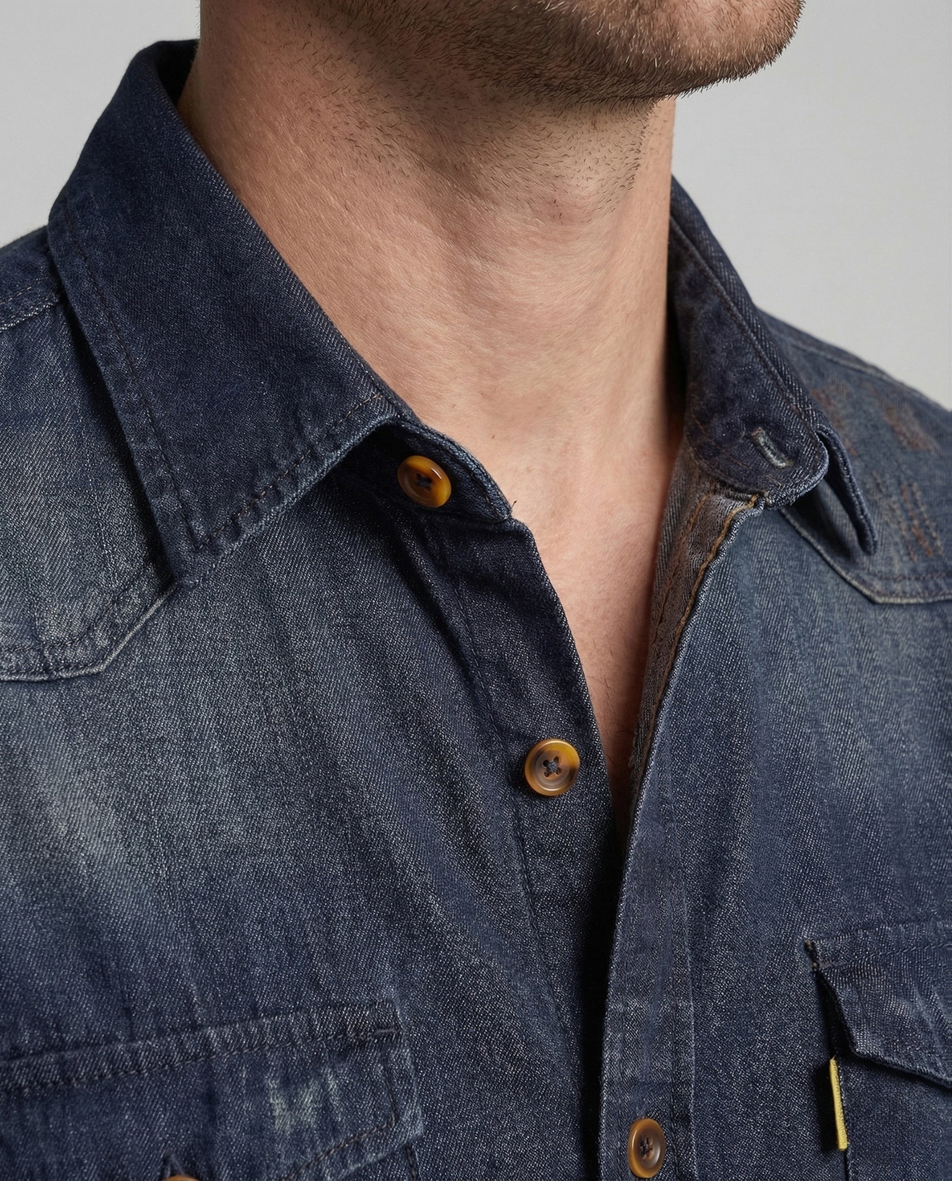 Herren Jeanshemd Slim Brusttaschen - Image 3