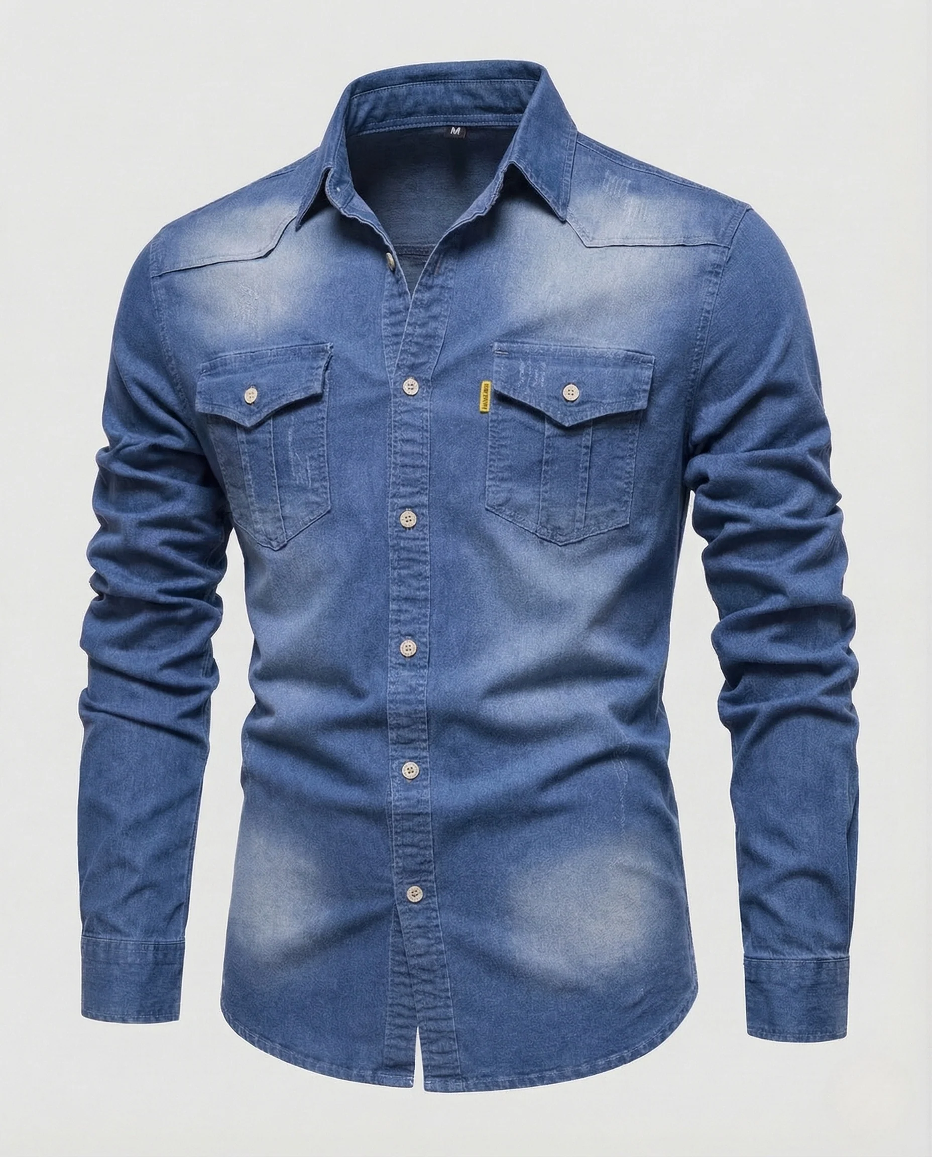 Herren Jeanshemd Slim Brusttaschen - Image 8