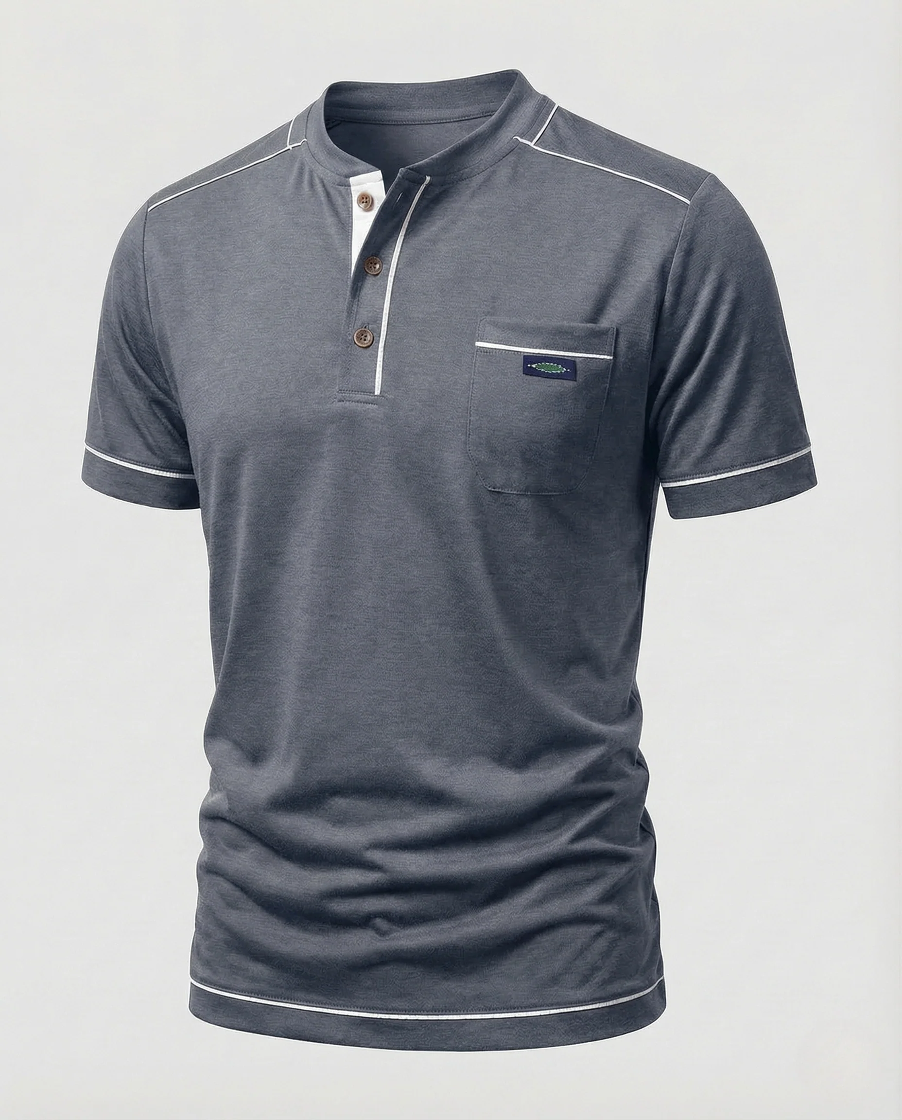 Herren Poloshirt Kurzarm Stehkragen Brusttasche - Image 10