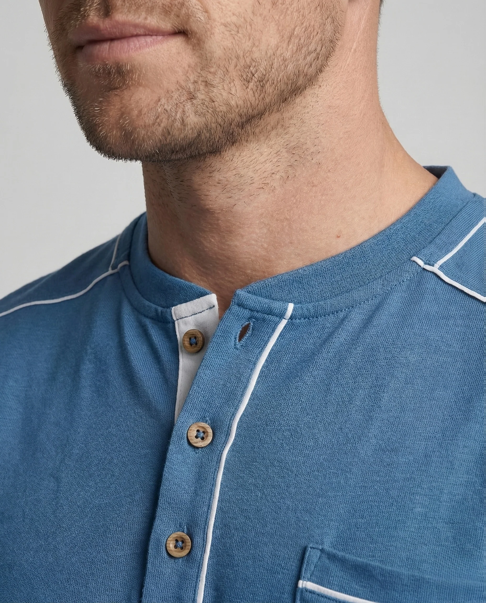 Herren Poloshirt Kurzarm Stehkragen Brusttasche - Image 3