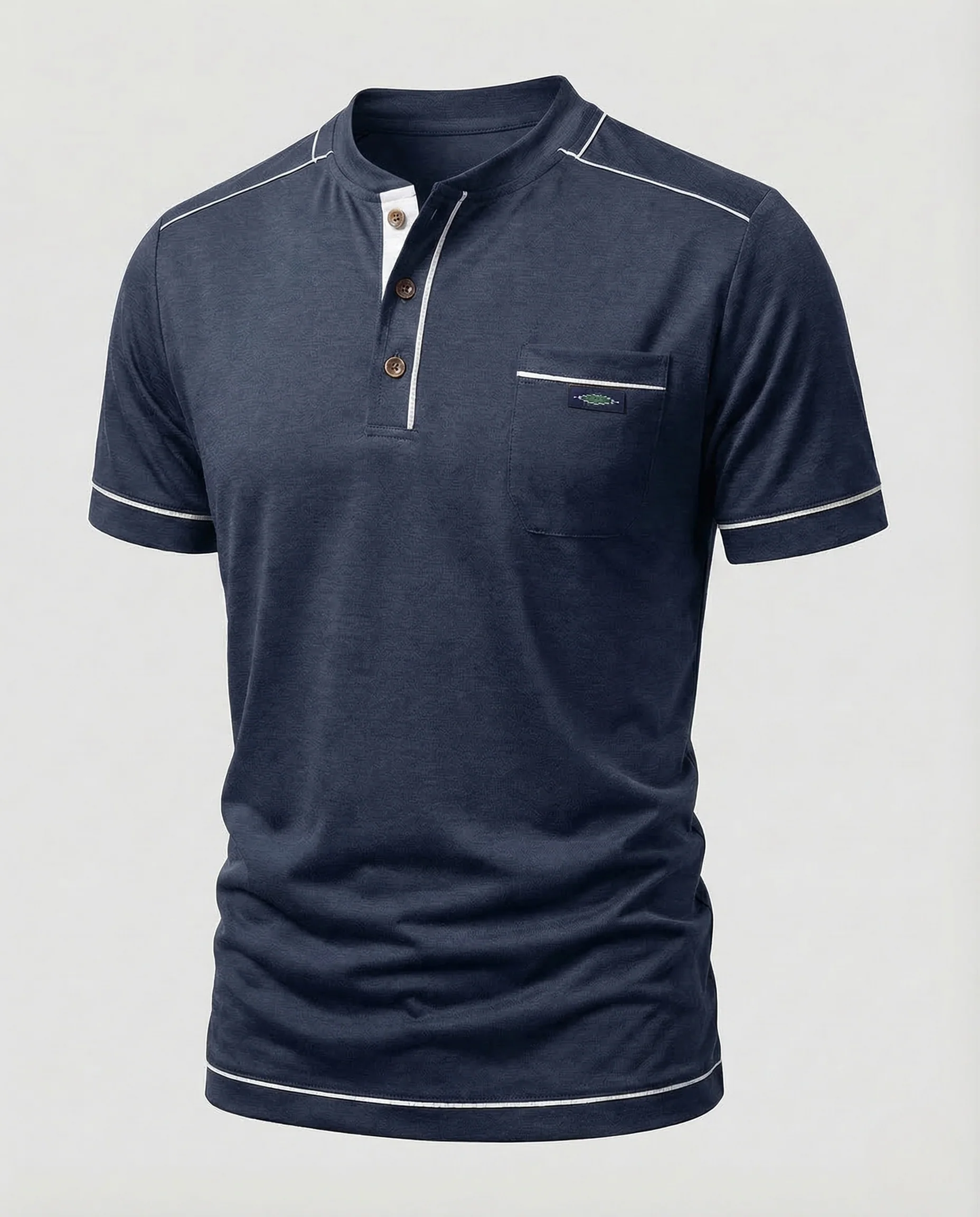 Herren Poloshirt Kurzarm Stehkragen Brusttasche - Image 7