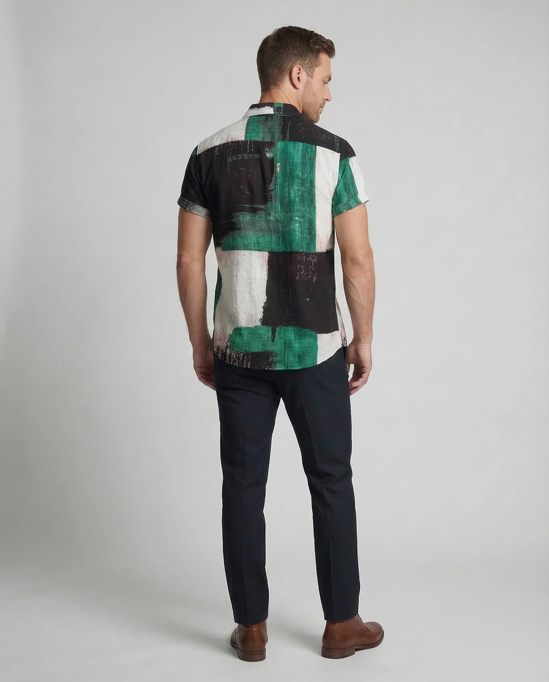Herren Sommerhemd Print - Image 4
