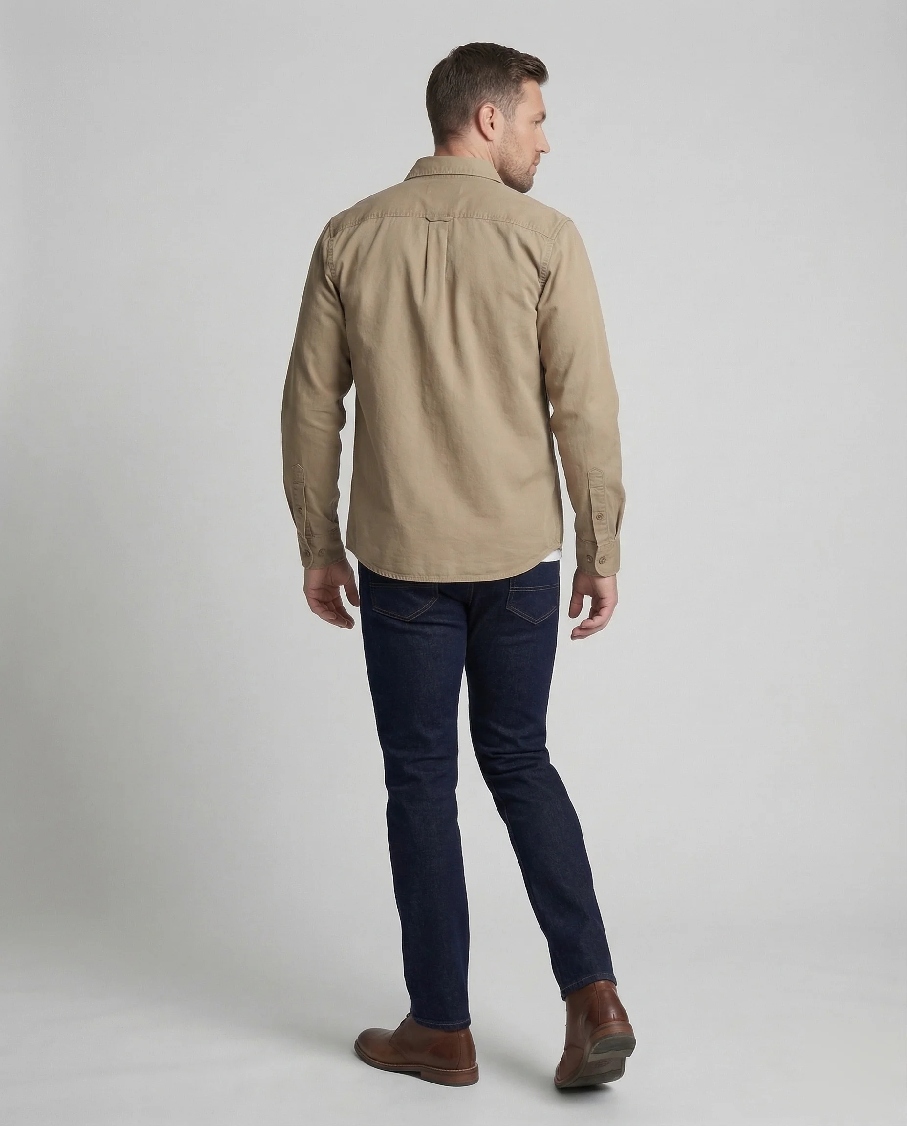 Langarmhemd Herren mit Brusttaschen - Image 4
