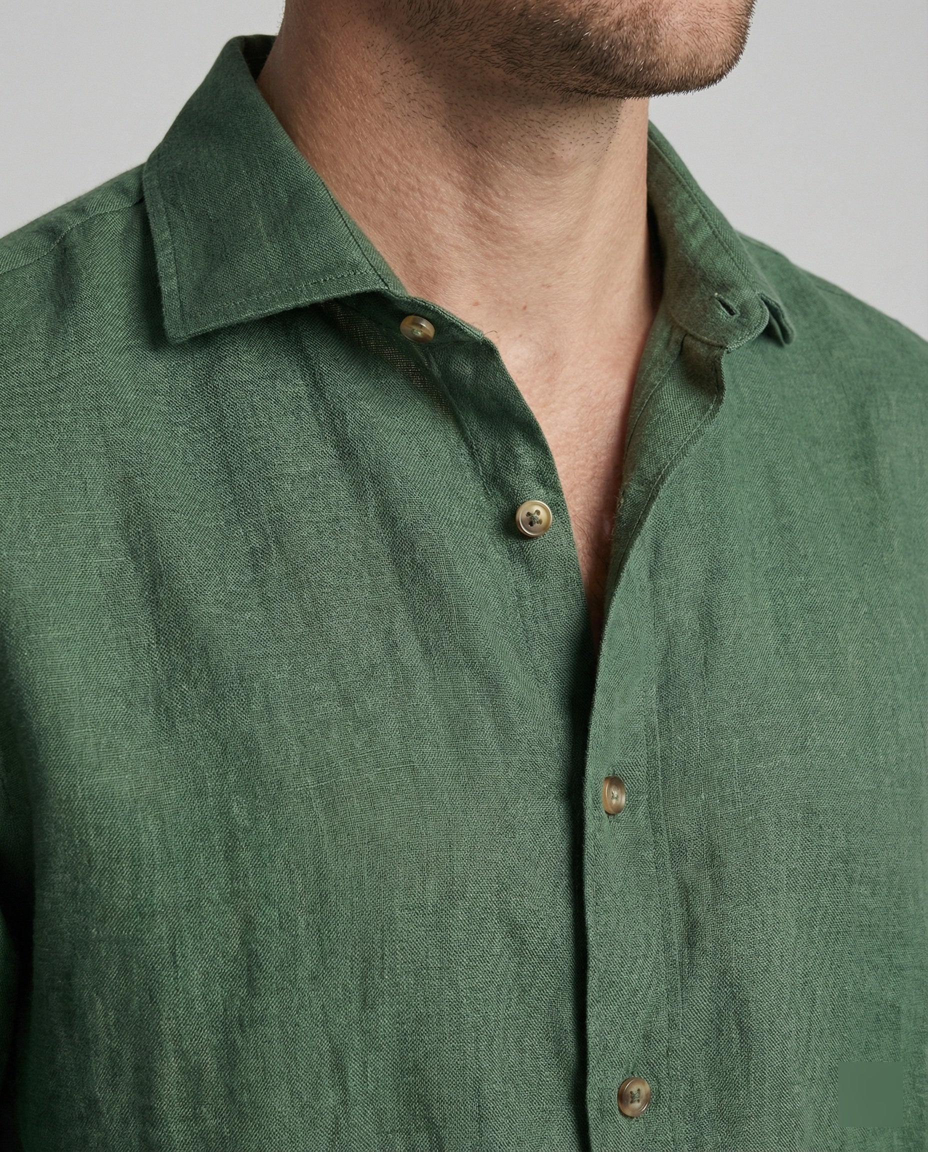 Zweiteiler Set Herren aus Leinen Hemd und Shorts - Image 3