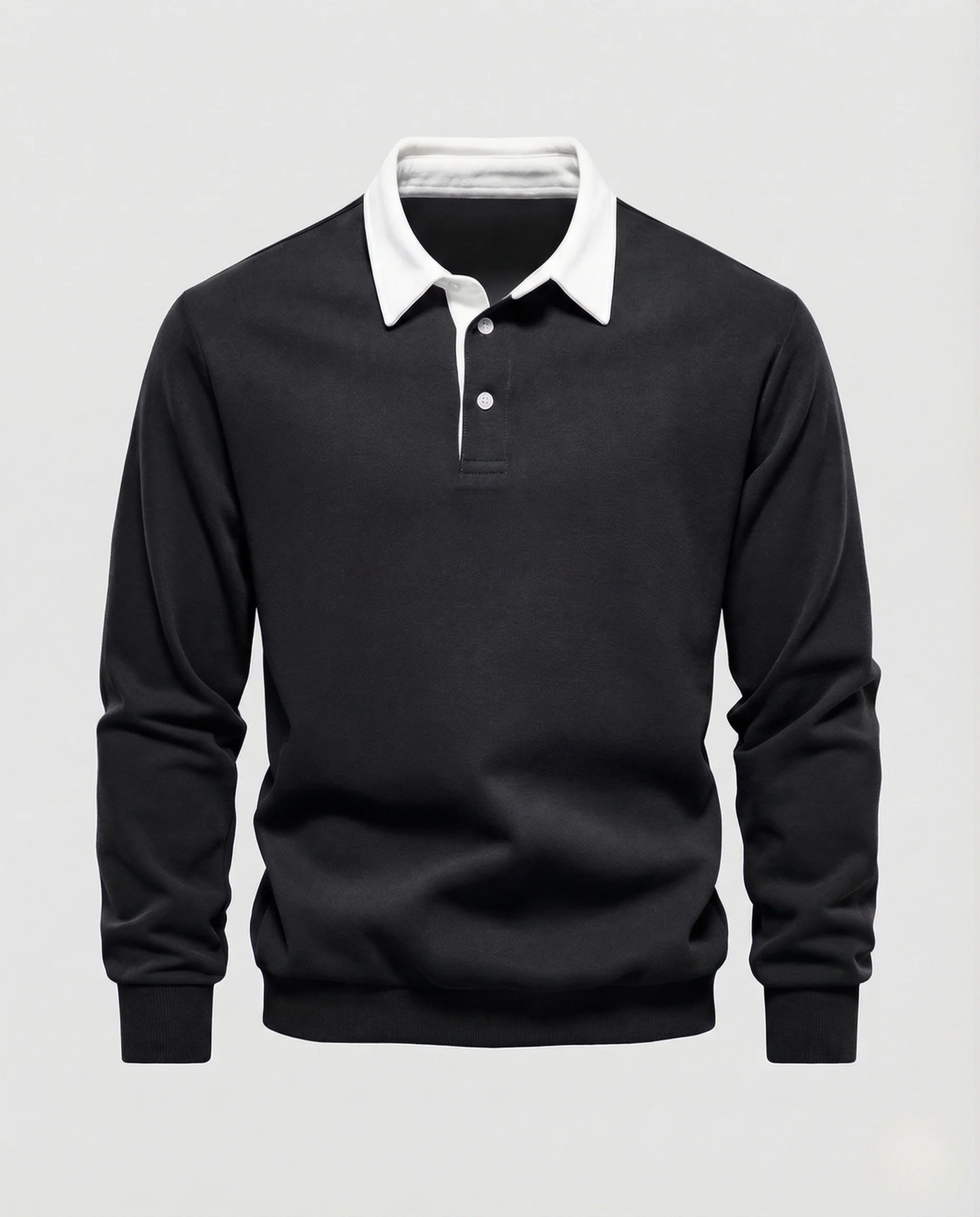 Herren Poloshirt Sweatshirt mit Kontrastkragen - Image 6