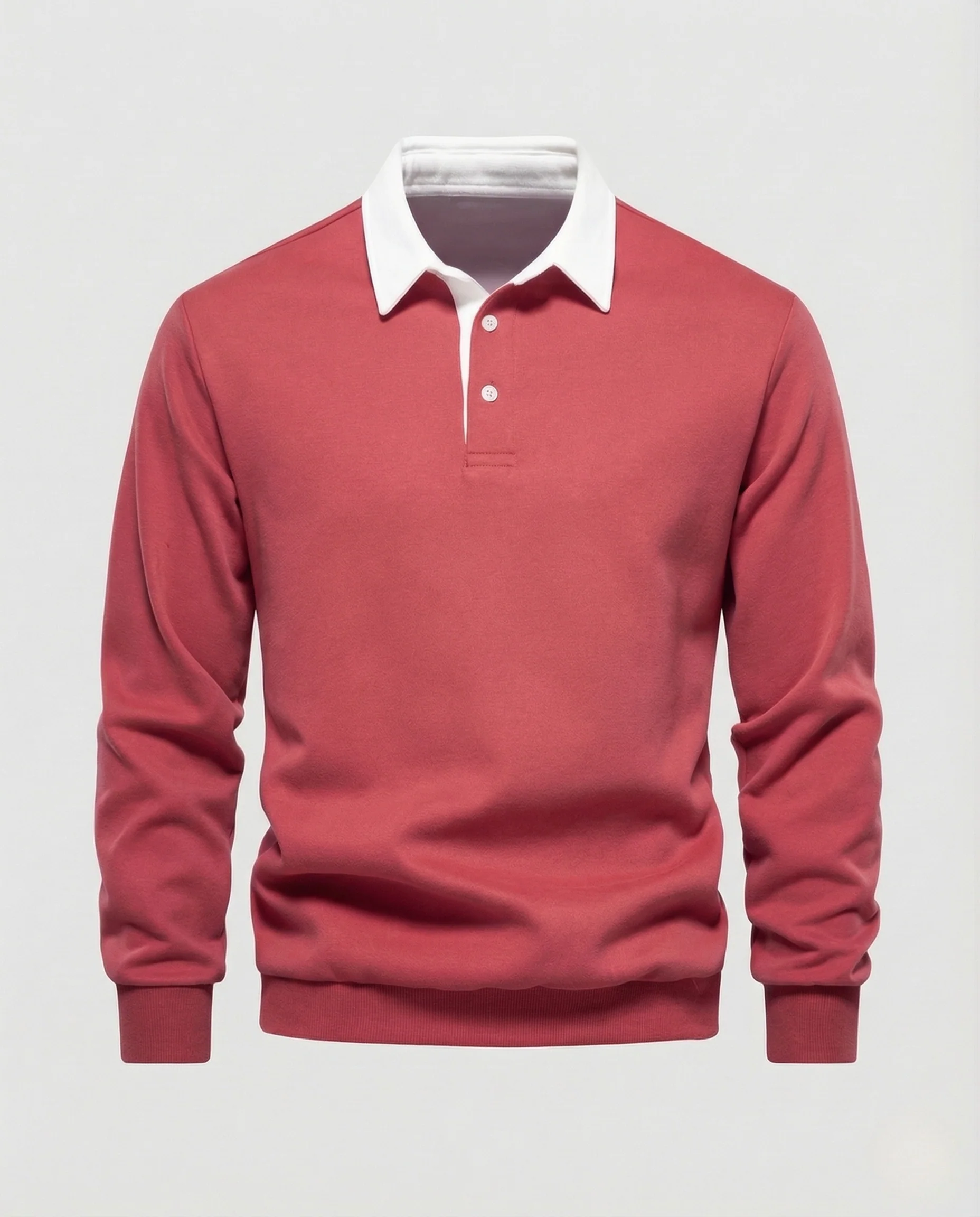 Herren Poloshirt Sweatshirt mit Kontrastkragen - Image 7