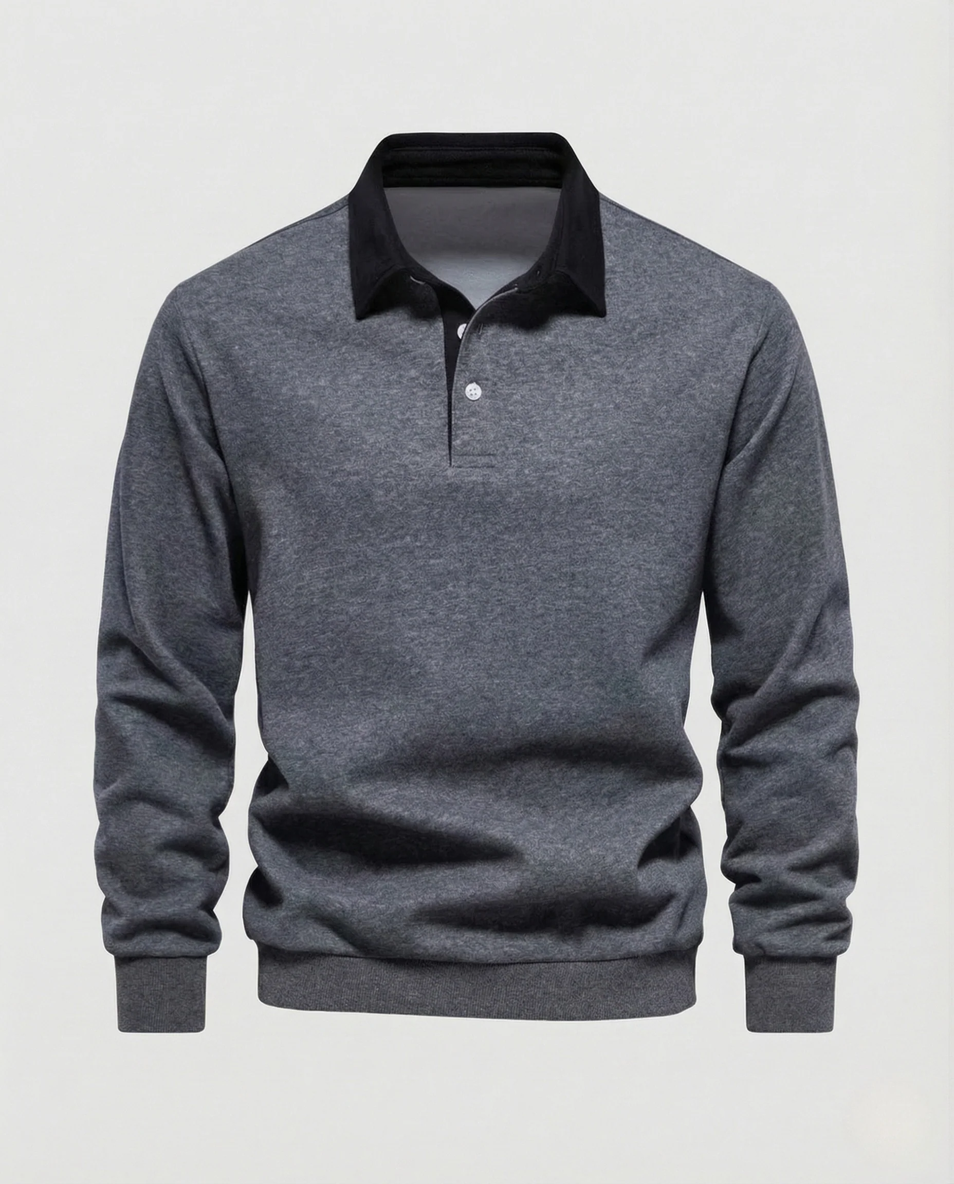 Herren Poloshirt Sweatshirt mit Kontrastkragen - Image 8