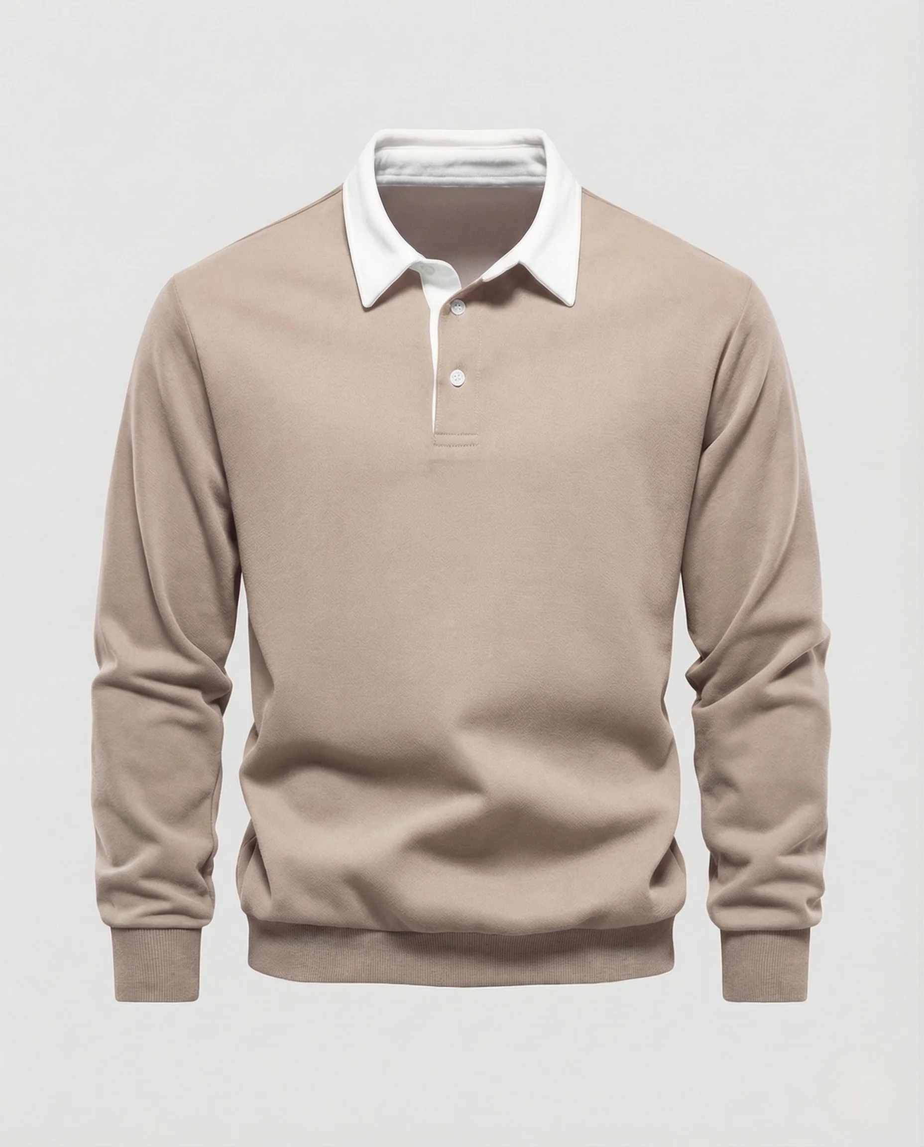 Herren Poloshirt Sweatshirt mit Kontrastkragen - Image 9