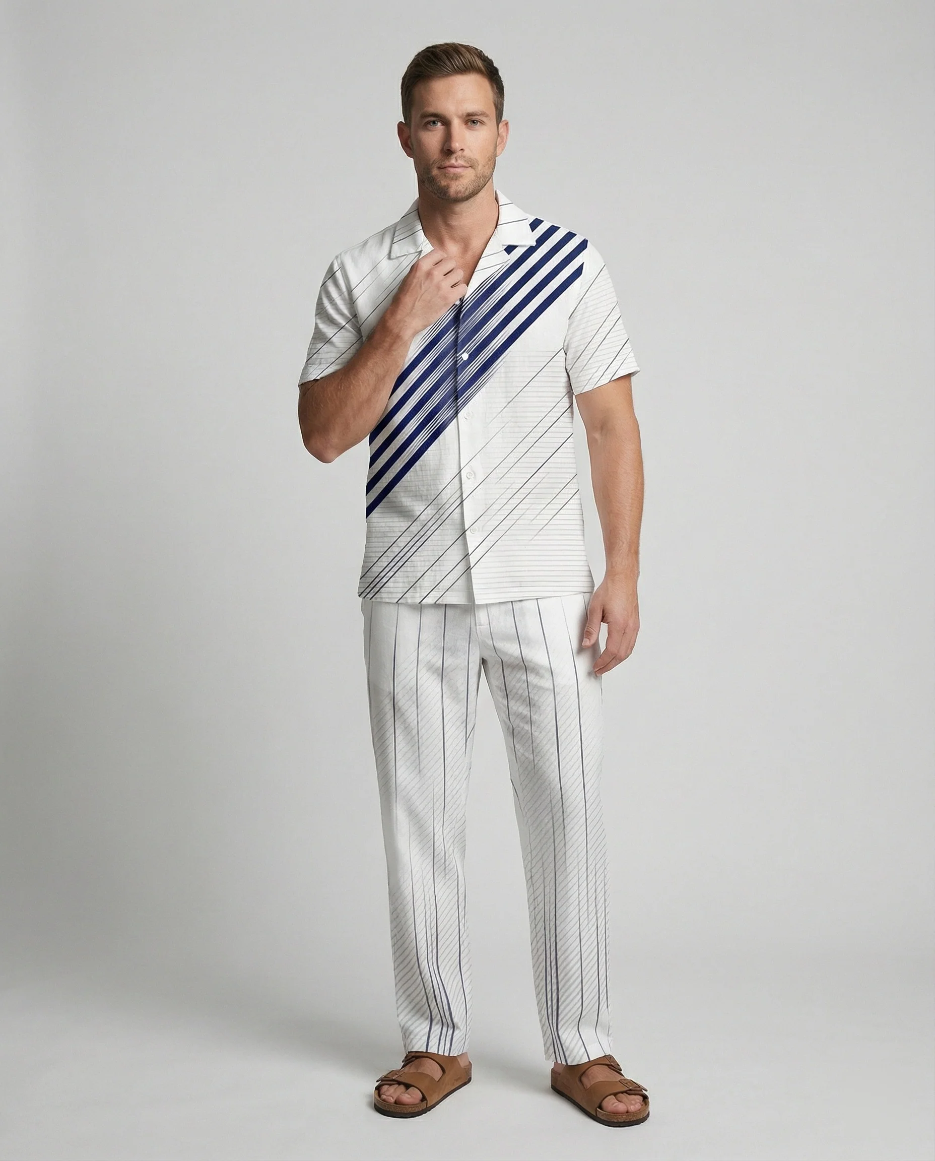 Herren Zweiteiler Set Viskose Freizeit - Image 18