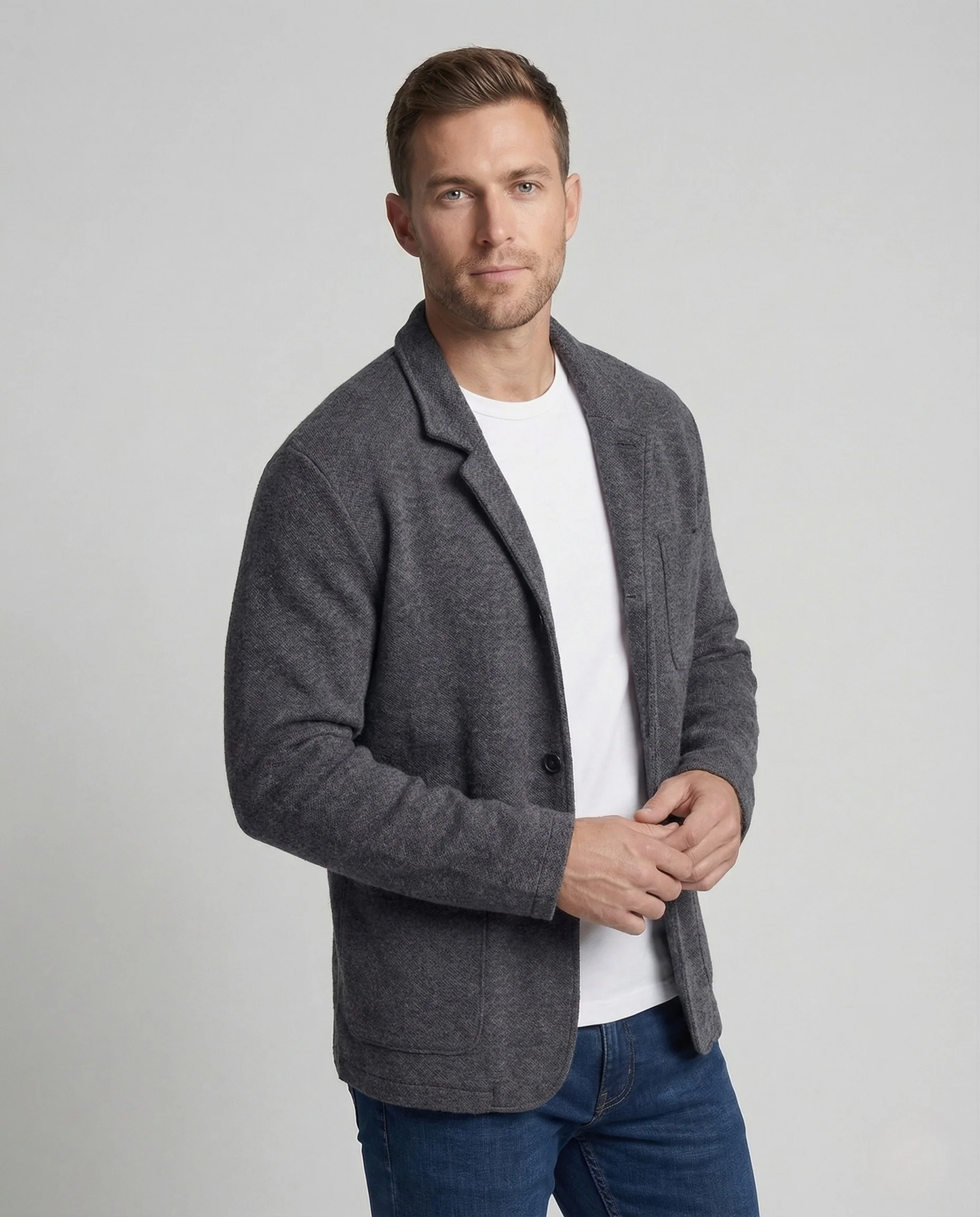 Herren Wollmix Sakko Stehkragen - Image 2