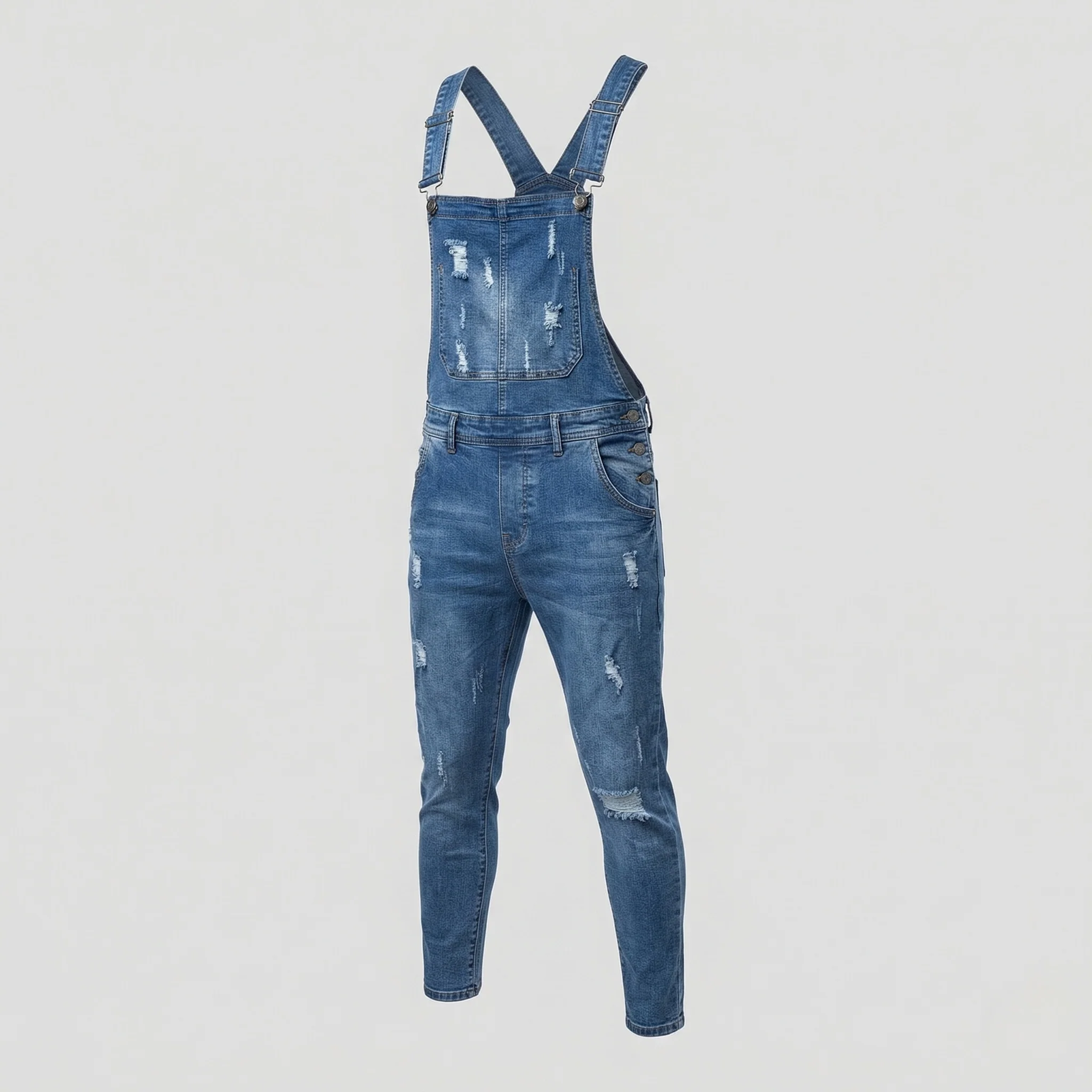Herren Stretch Denim Latzhose mit Verstärkten Kniepanelen - Image 5